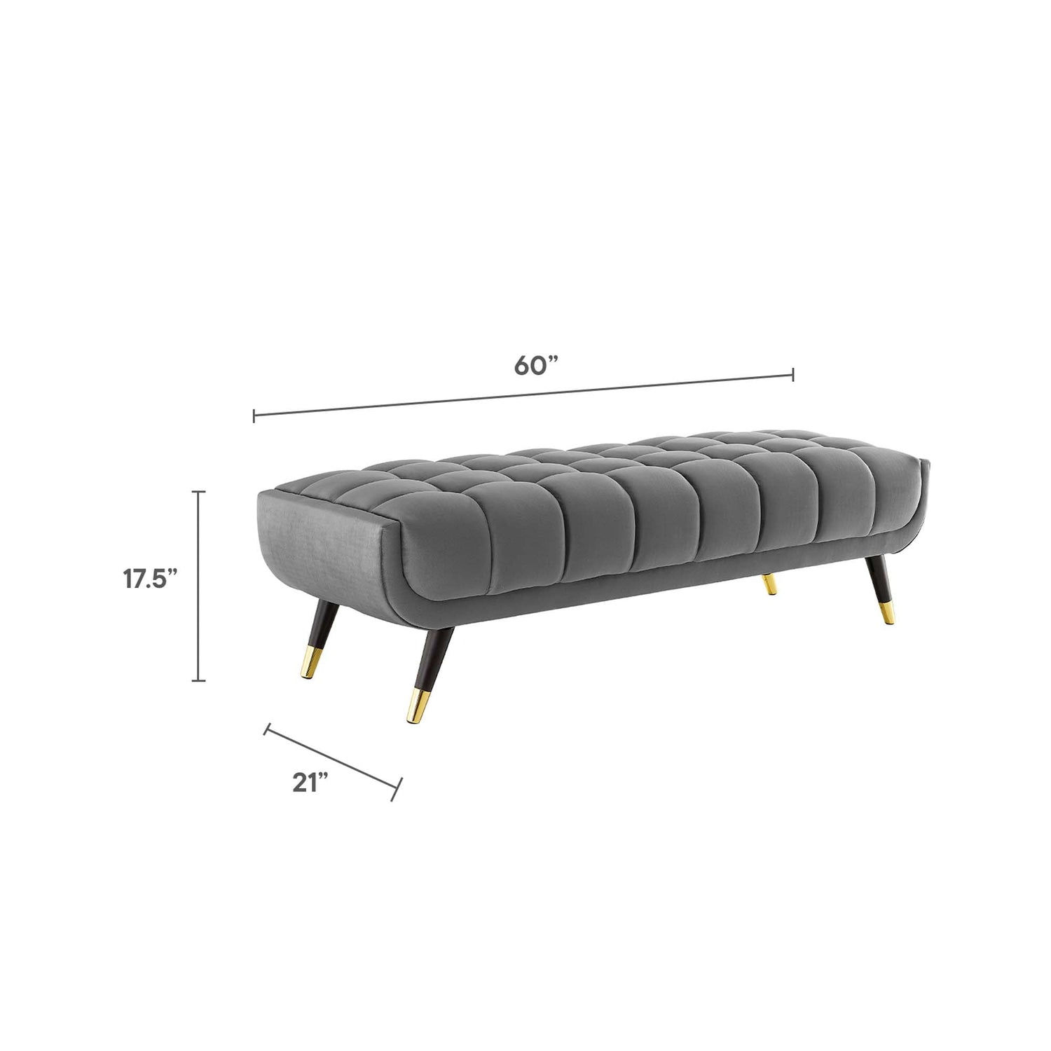 Adept 60" Performance Velvet Bench by Modway