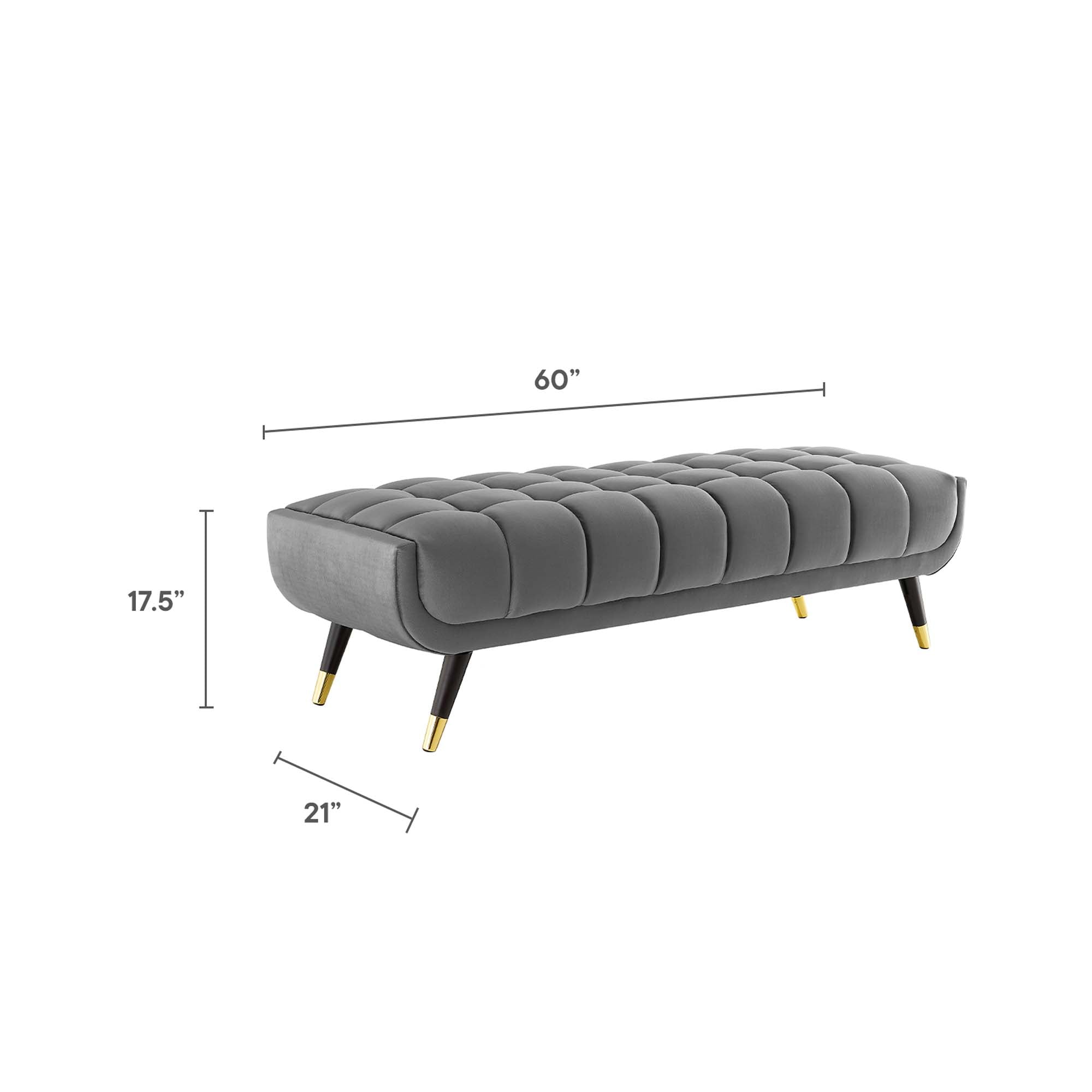 Adept 60" Performance Velvet Bench by Modway