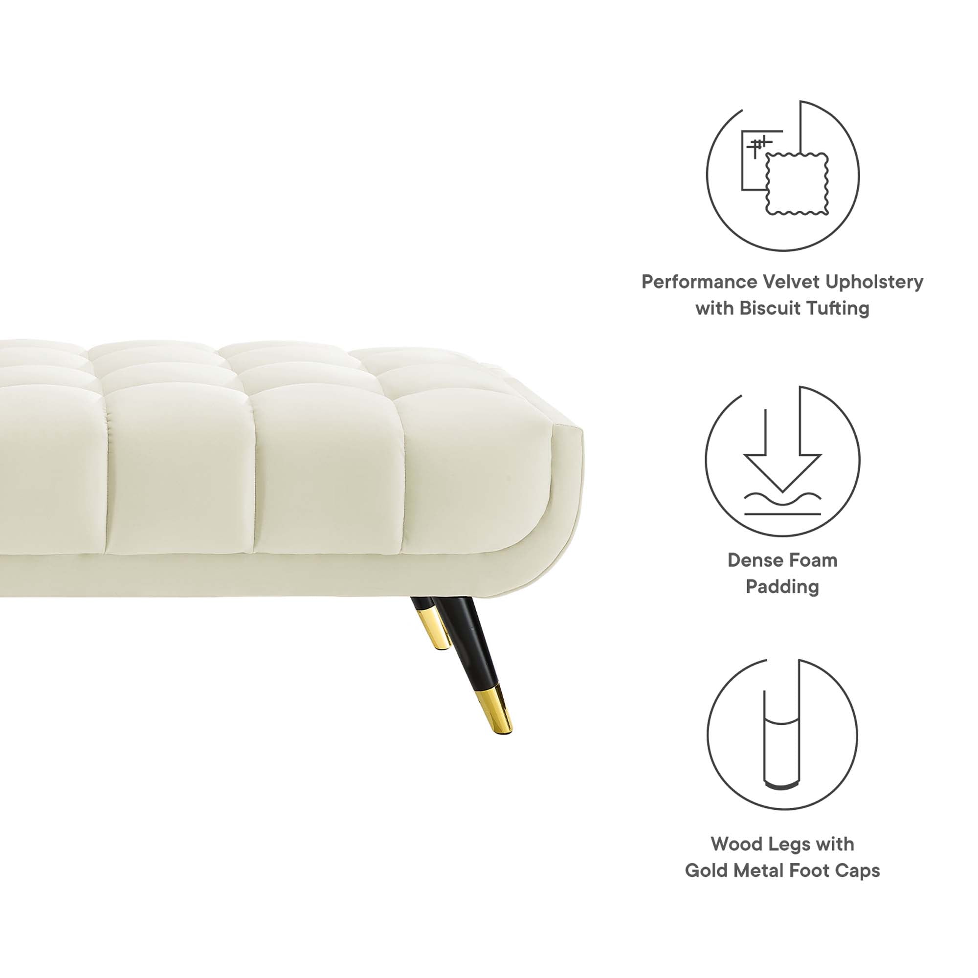 Adept 60" Performance Velvet Bench by Modway