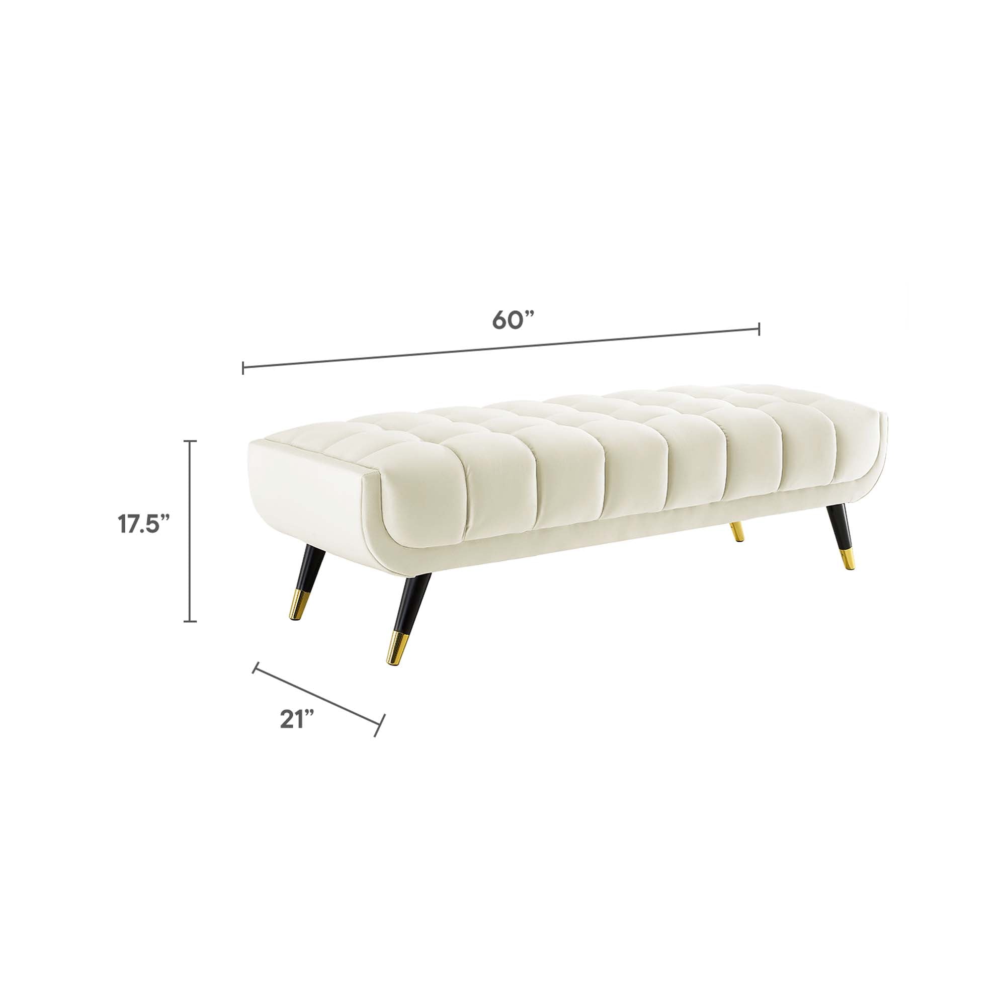 Adept 60" Performance Velvet Bench by Modway
