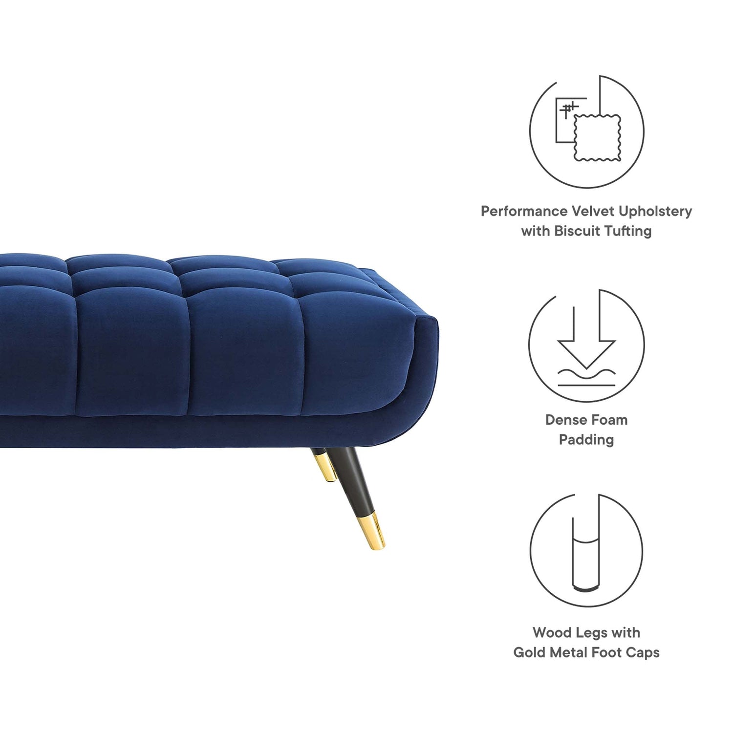 Adept 60" Performance Velvet Bench by Modway