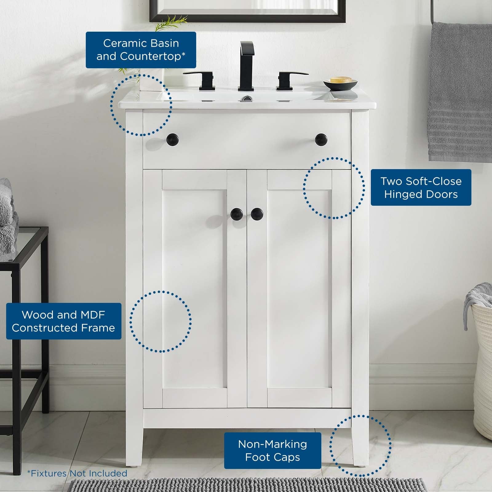 Nantucket Bathroom Vanity Basin Included by Modway
