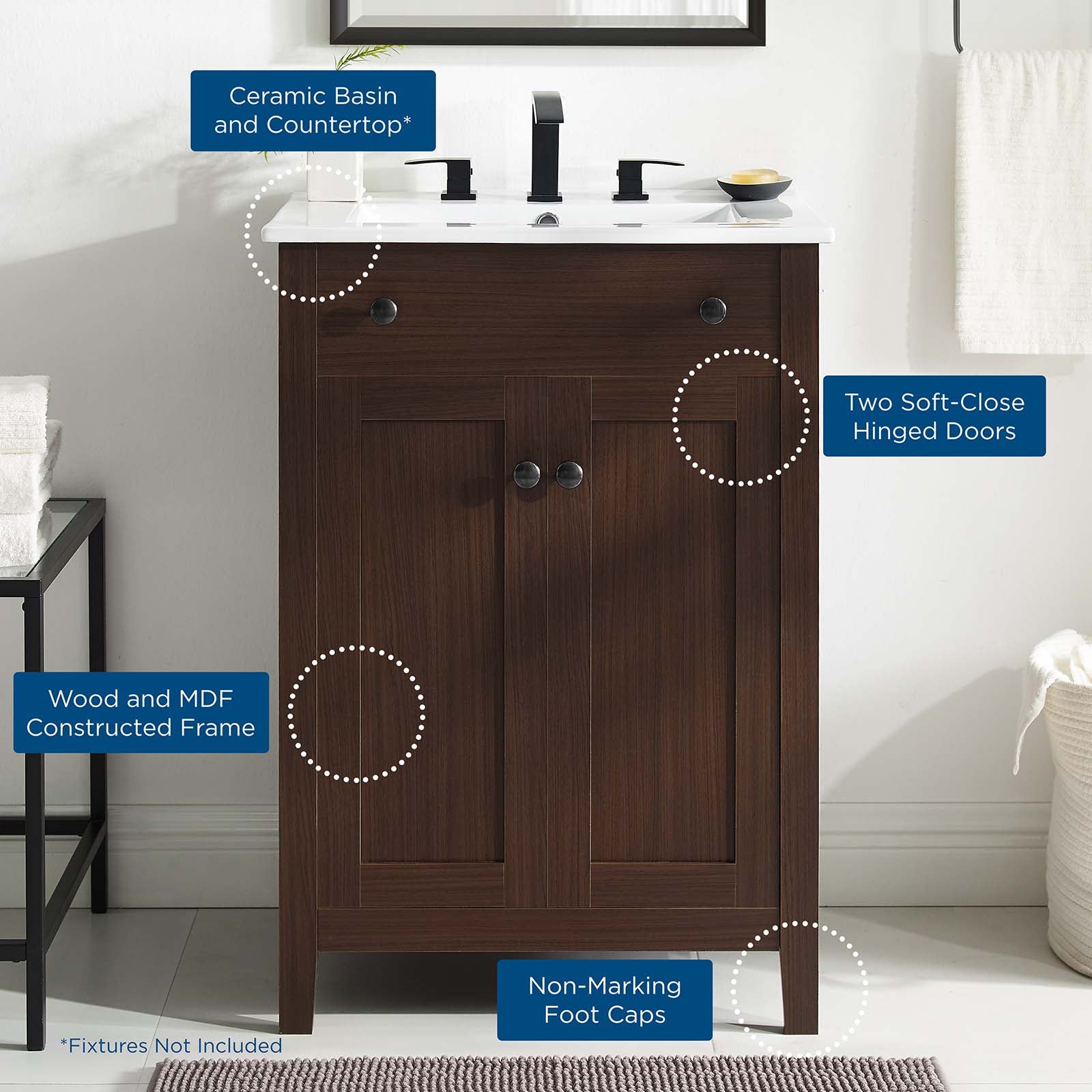 Nantucket Bathroom Vanity Basin Included by Modway