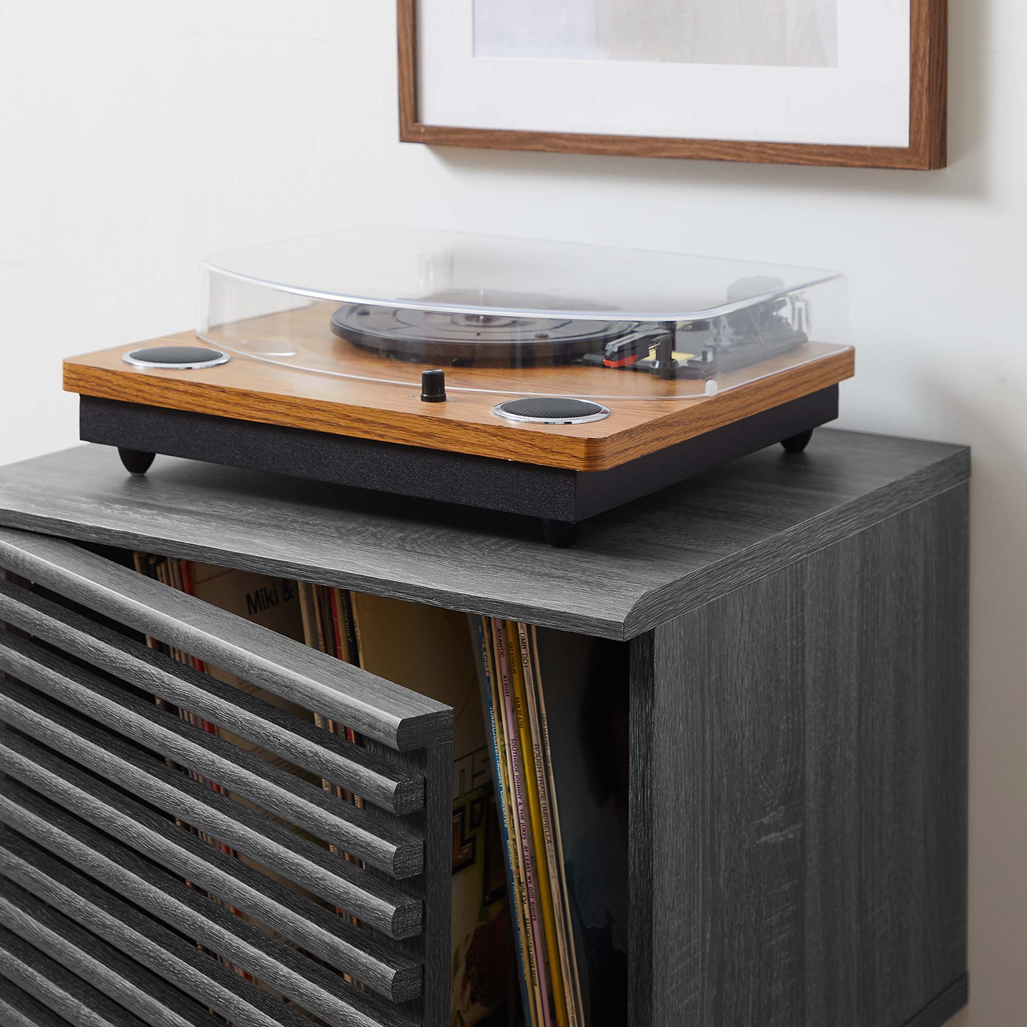 Render Vinyl Record Display Stand by Modway