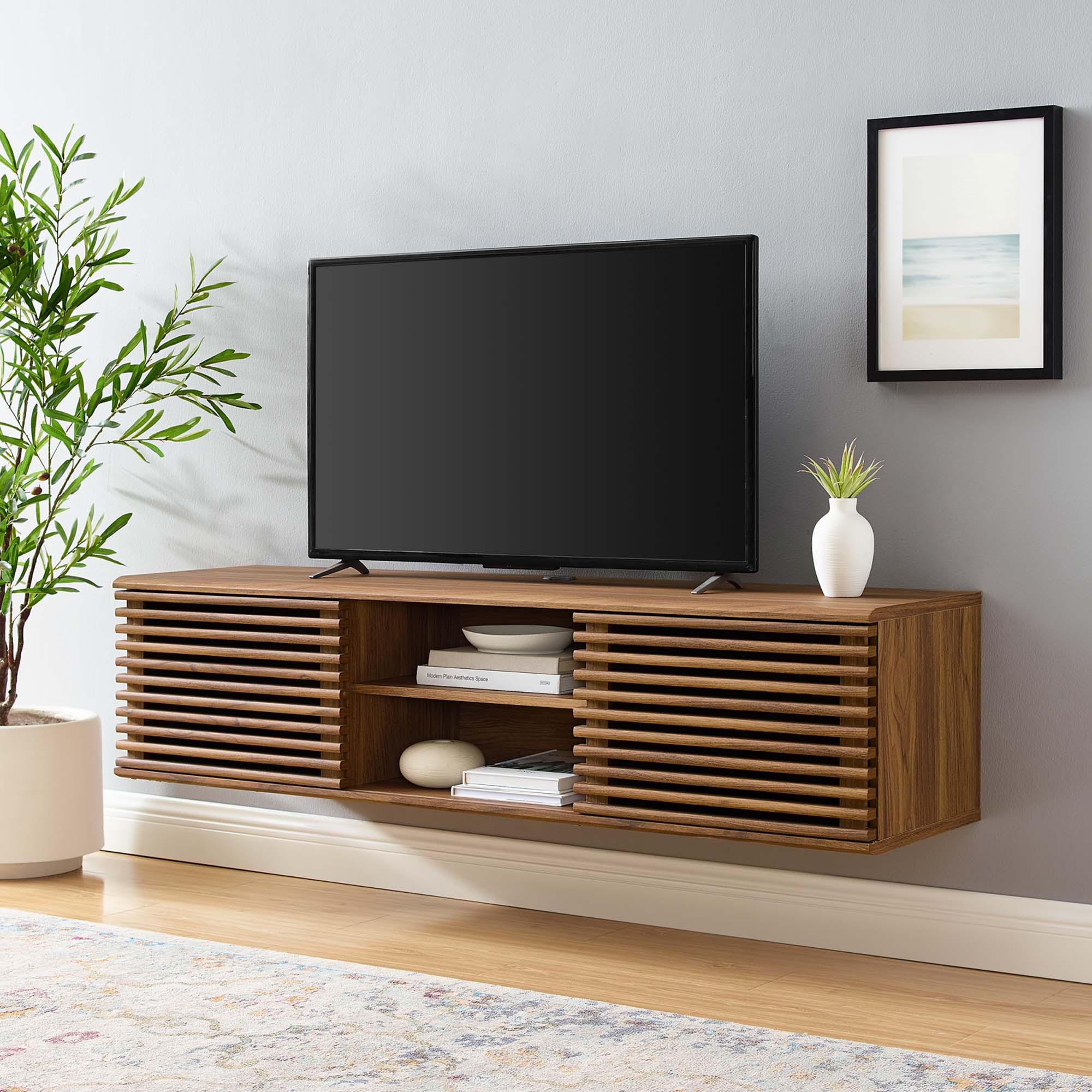 Render 60" Wall-Mount Media Console TV Stand by Modway
