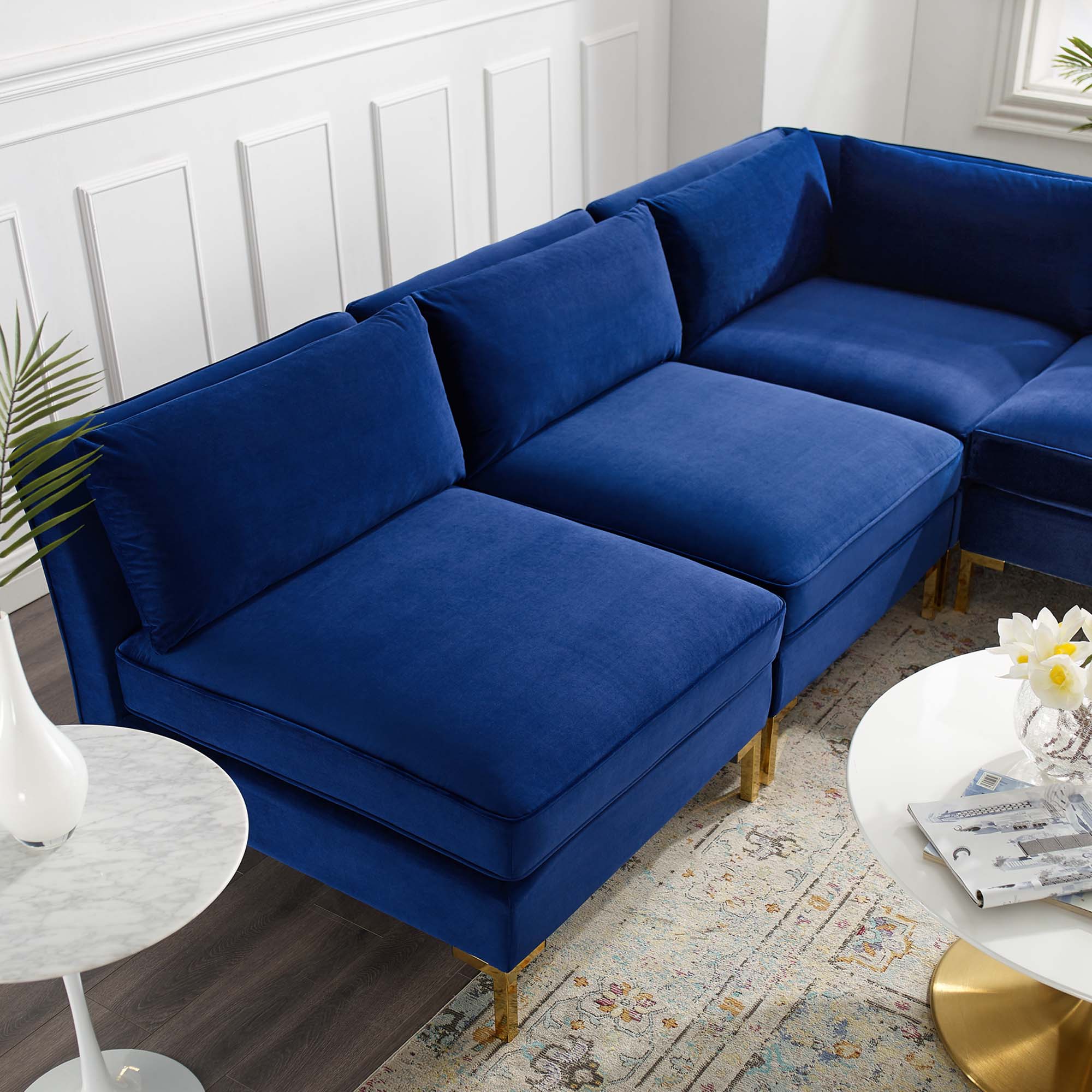 Ardent 5-Piece Performance Velvet Sectional Sofa by Modway