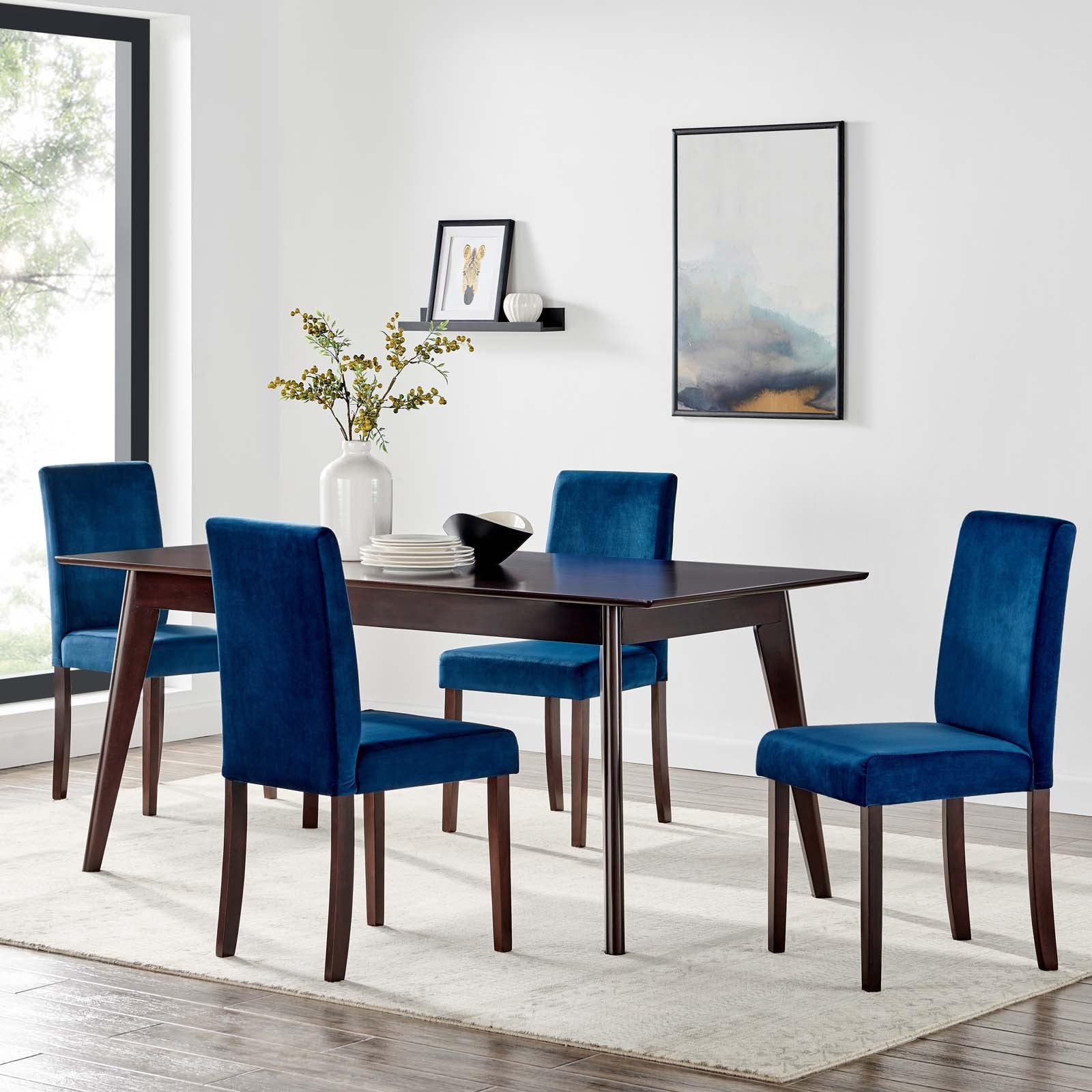Prosper 5 Piece Upholstered Velvet Dining Set by Modway