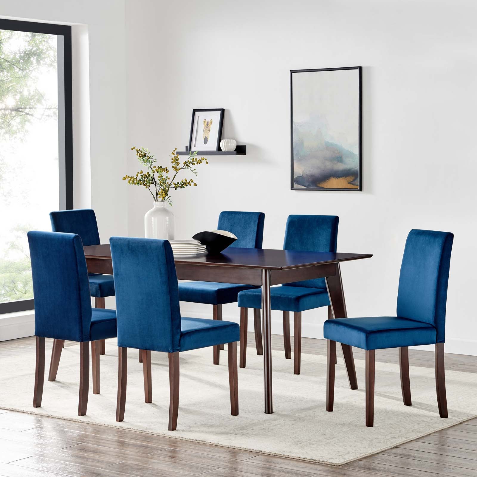 Prosper 7 Piece Upholstered Velvet Dining Set by Modway