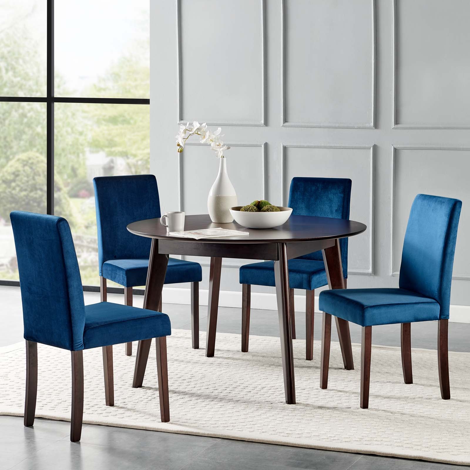 Prosper 5 Piece Upholstered Velvet Dining Set by Modway