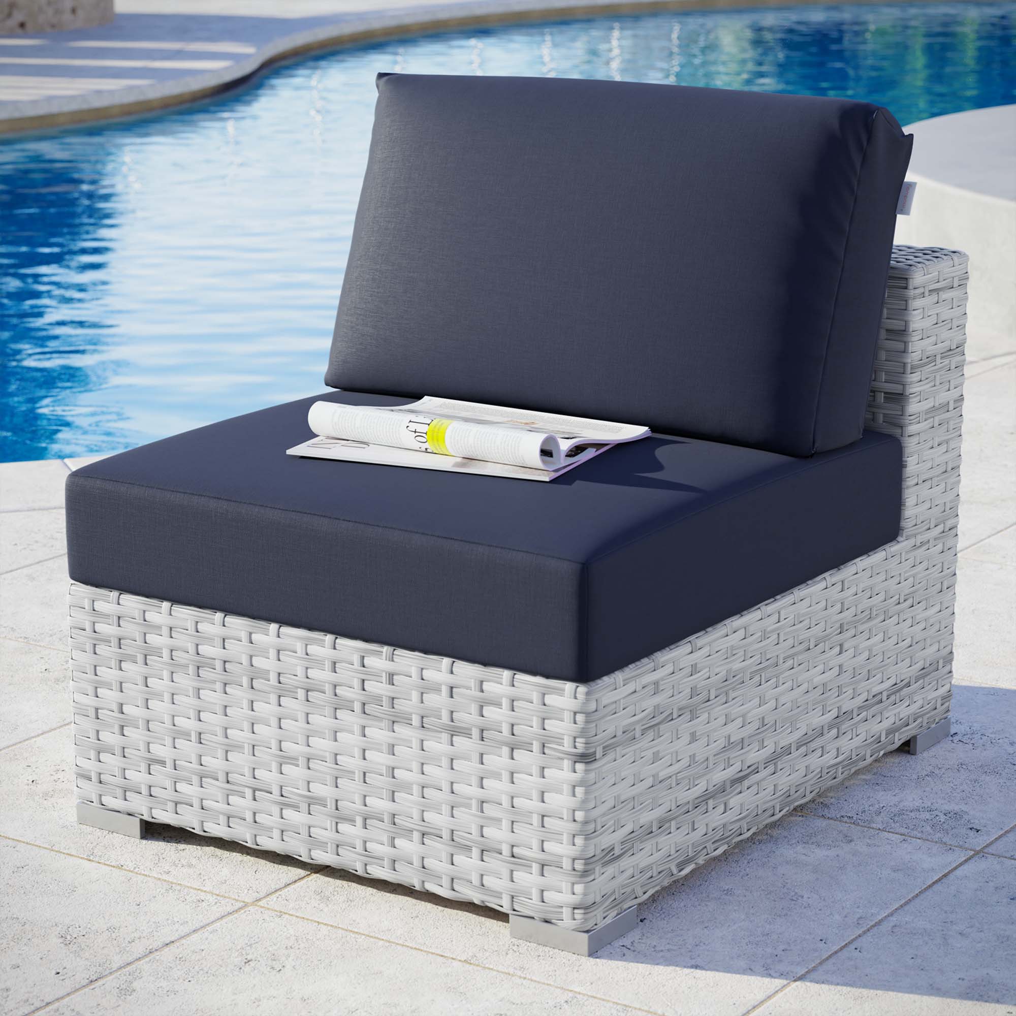 Convene Outdoor Patio Armless Chair by Modway