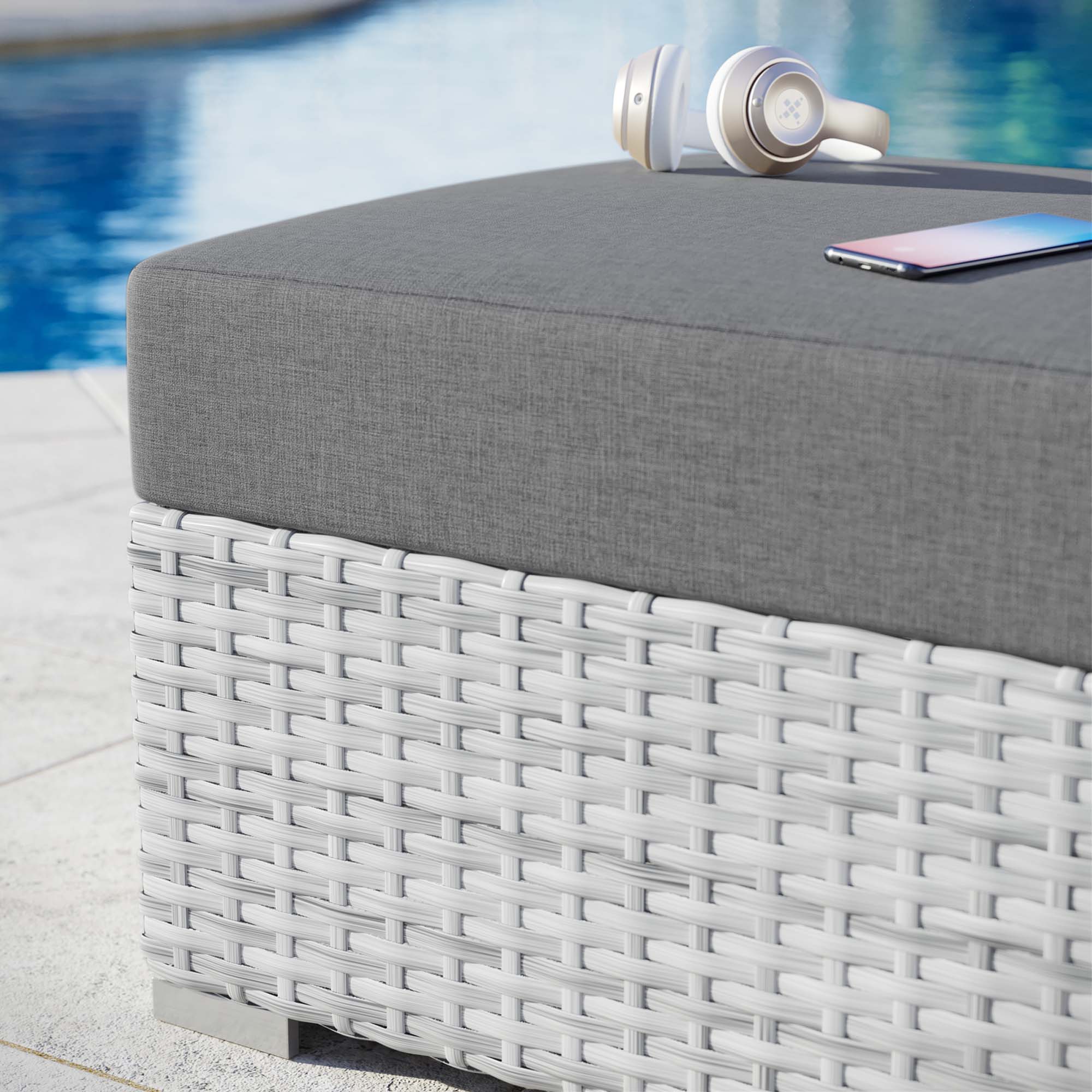 Convene Outdoor Patio Ottoman by Modway