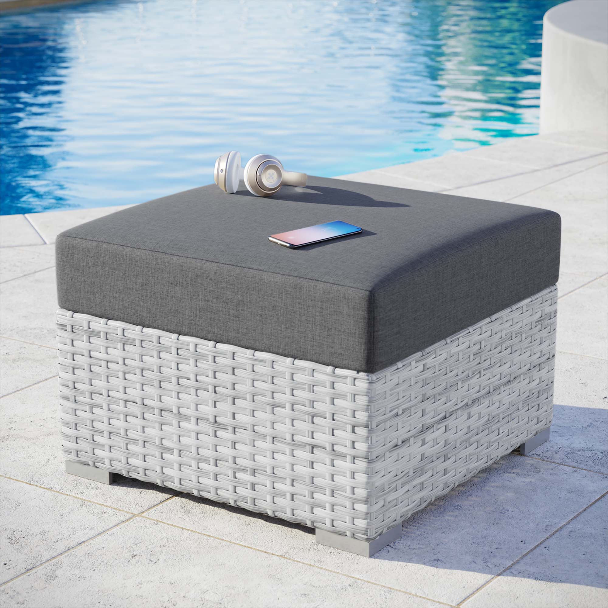 Convene Outdoor Patio Ottoman by Modway