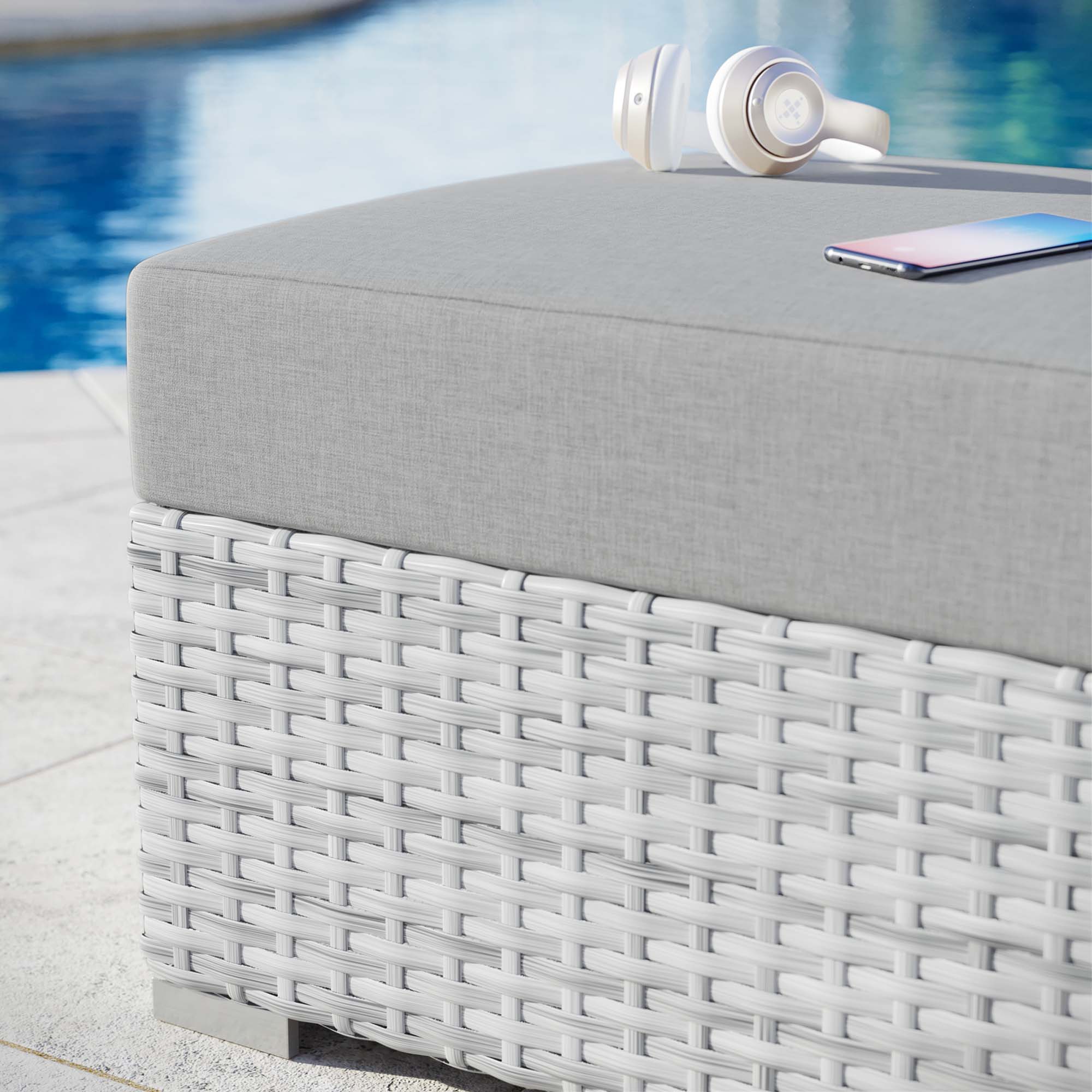 Convene Outdoor Patio Ottoman by Modway