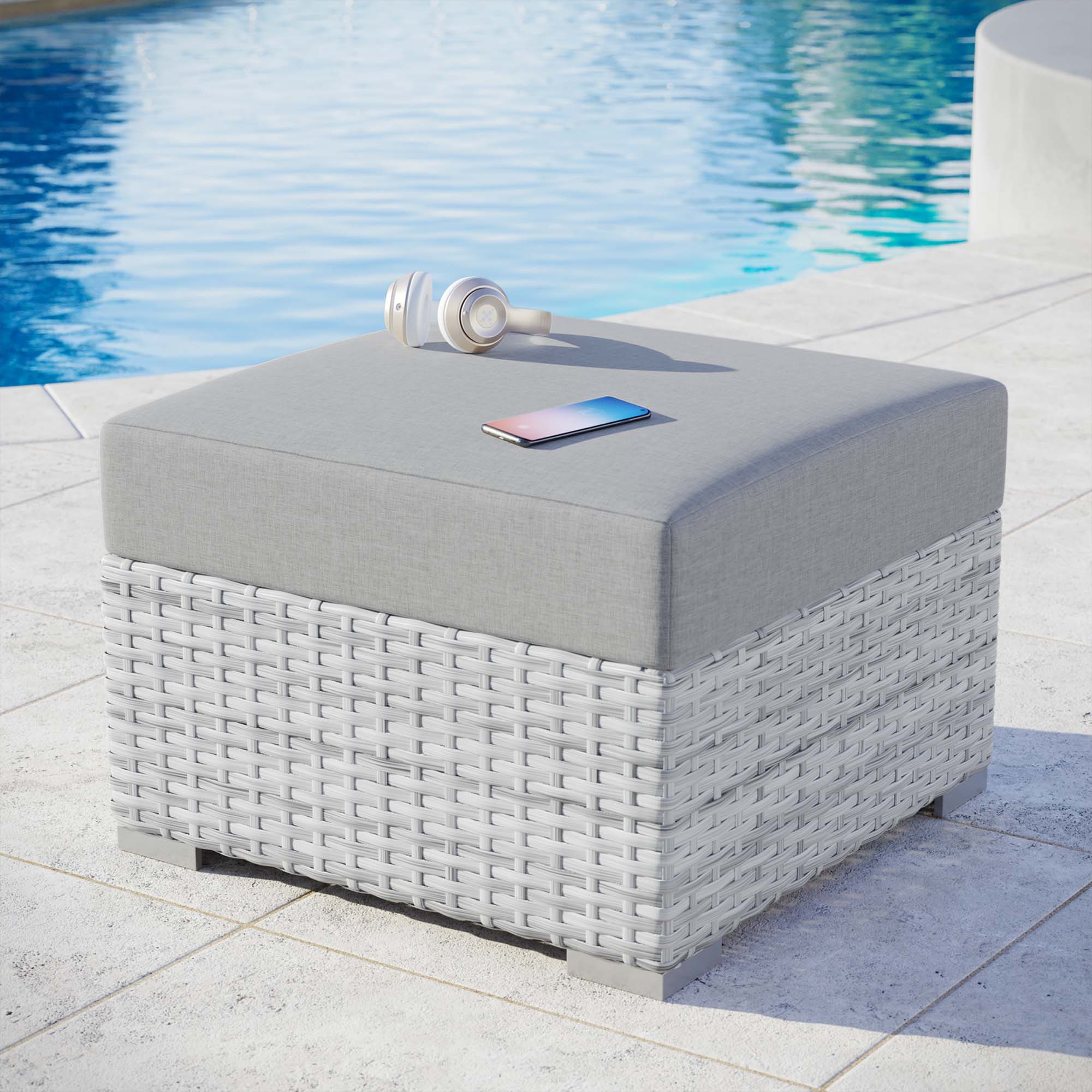 Convene Outdoor Patio Ottoman by Modway