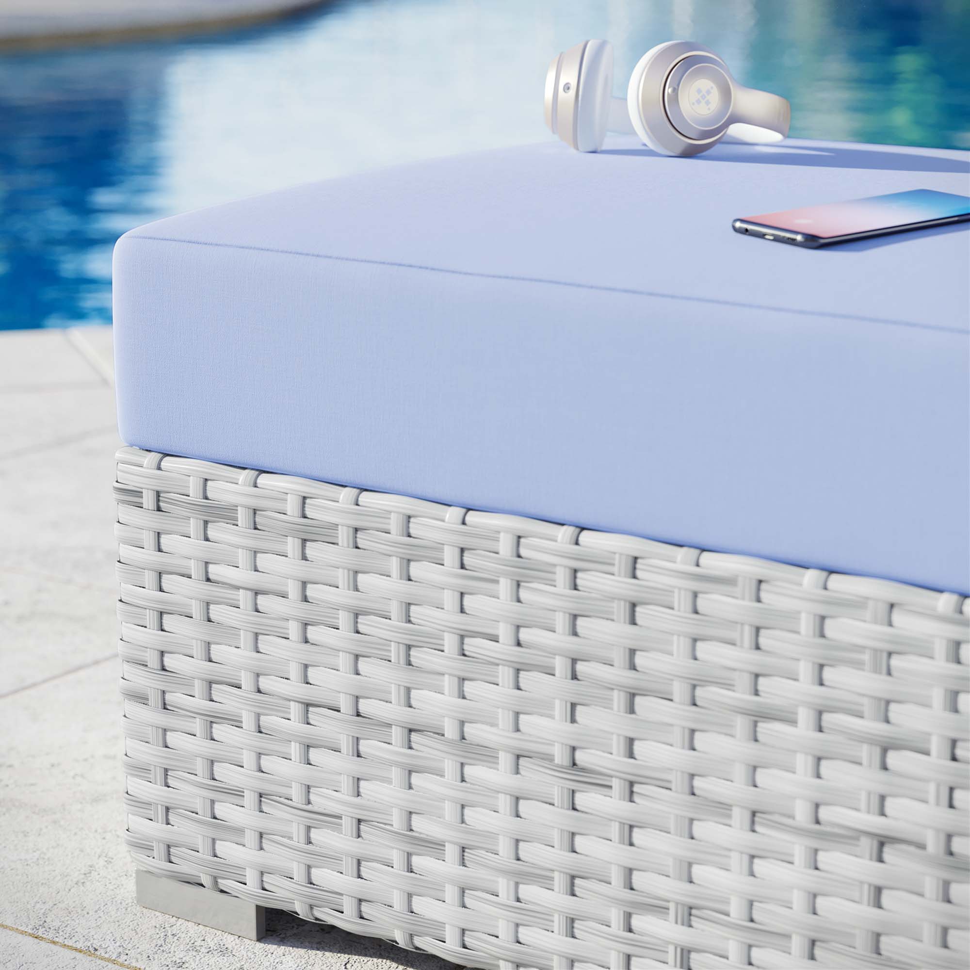 Convene Outdoor Patio Ottoman by Modway