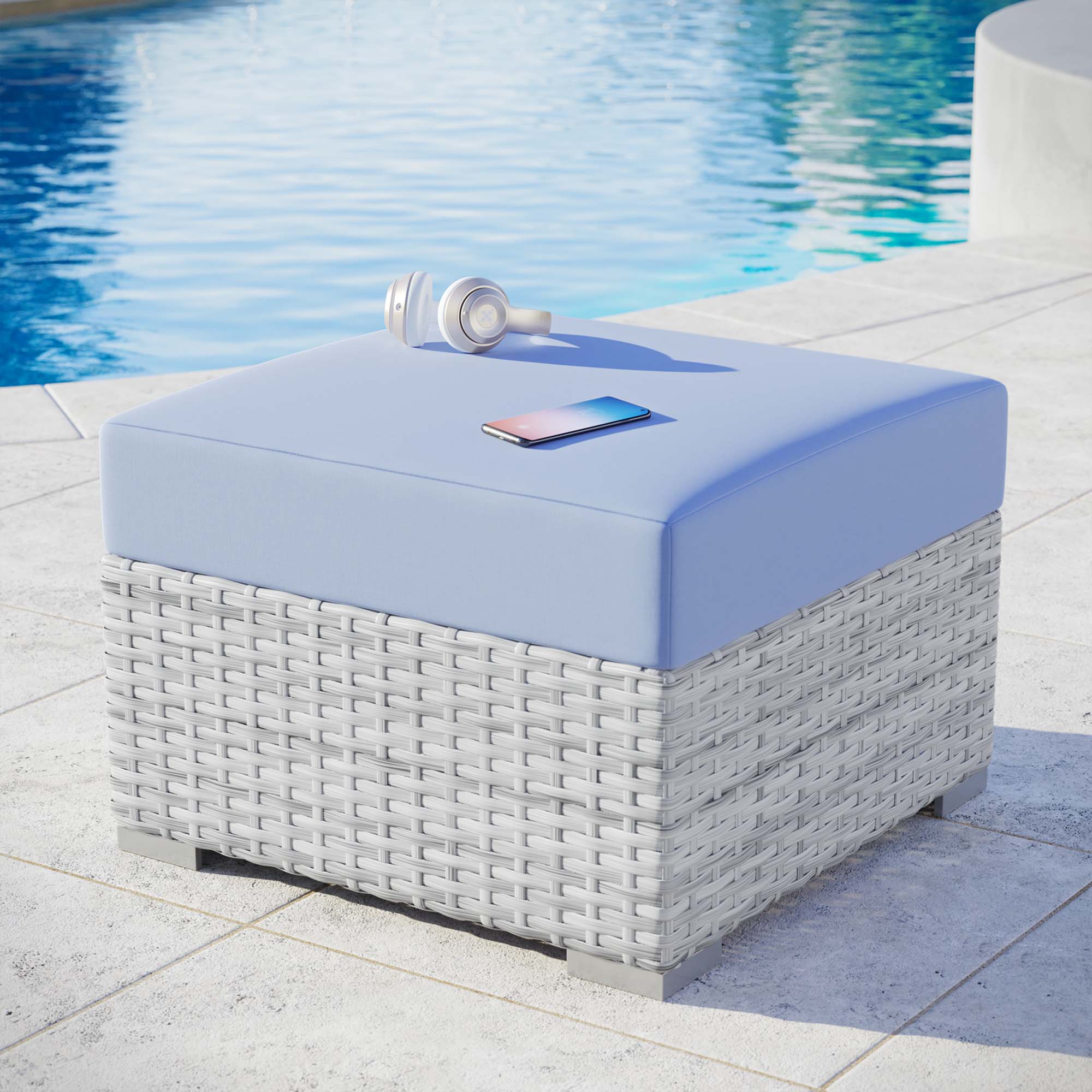 Convene Outdoor Patio Ottoman by Modway