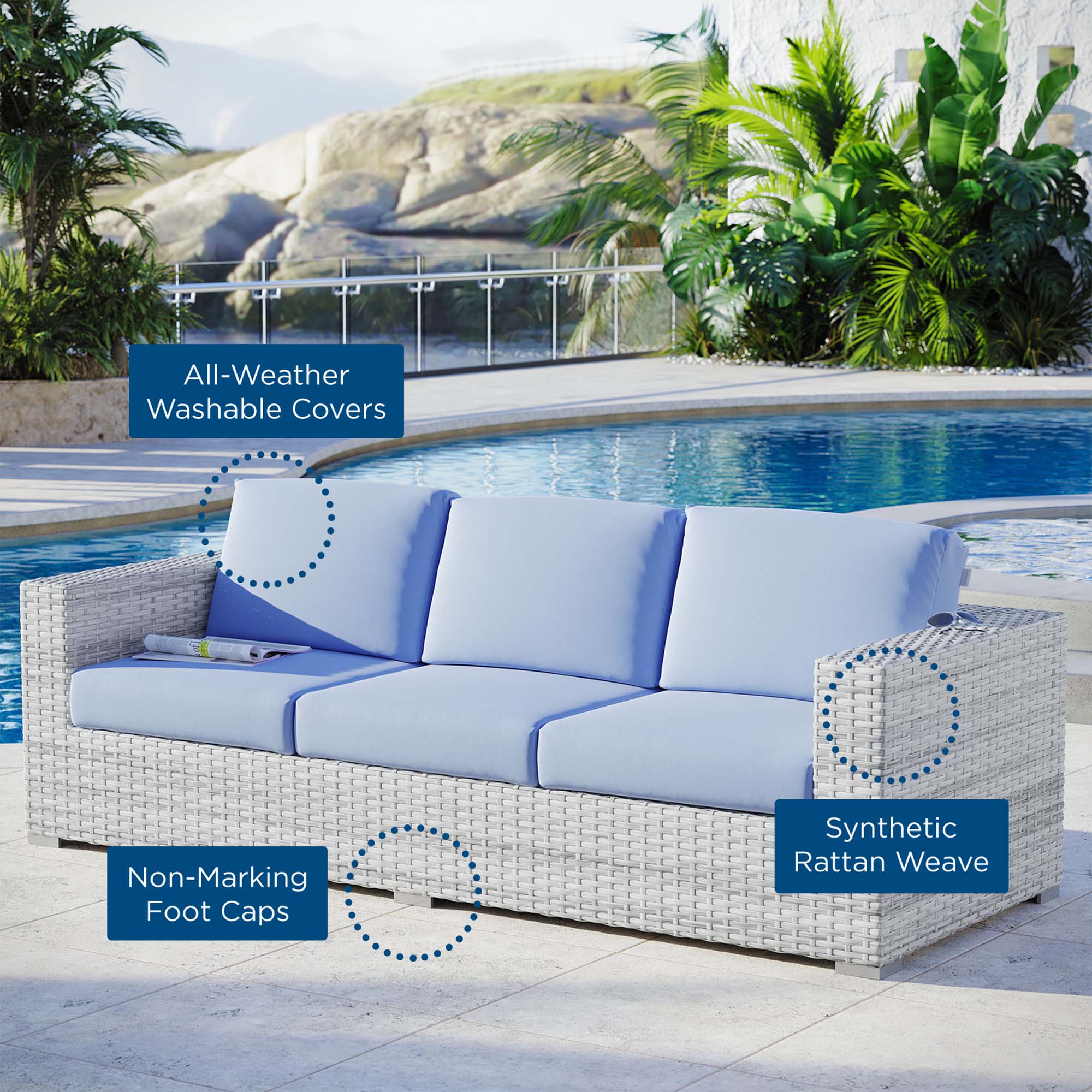 Convene Outdoor Patio Sofa by Modway