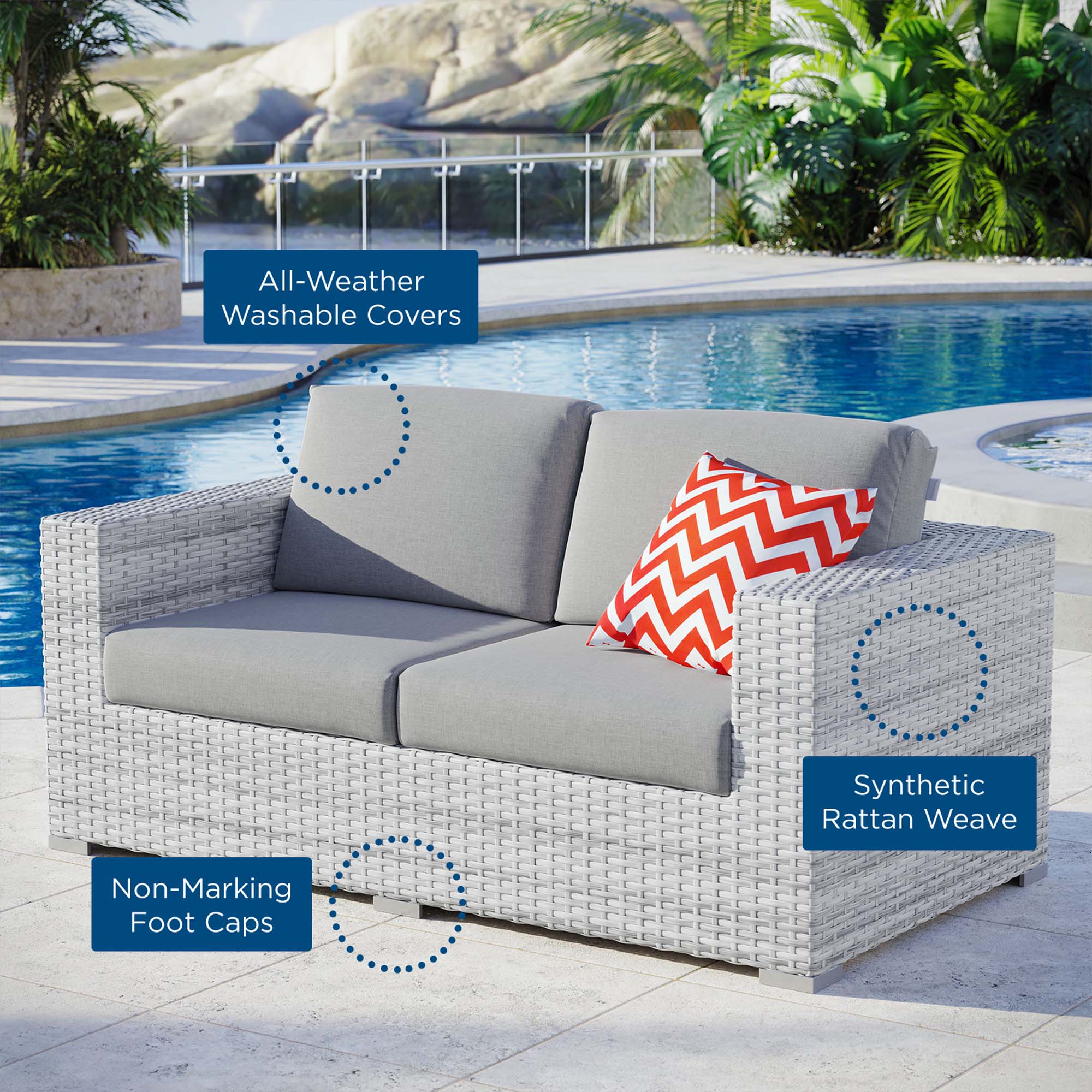 Convene Outdoor Patio Loveseat by Modway