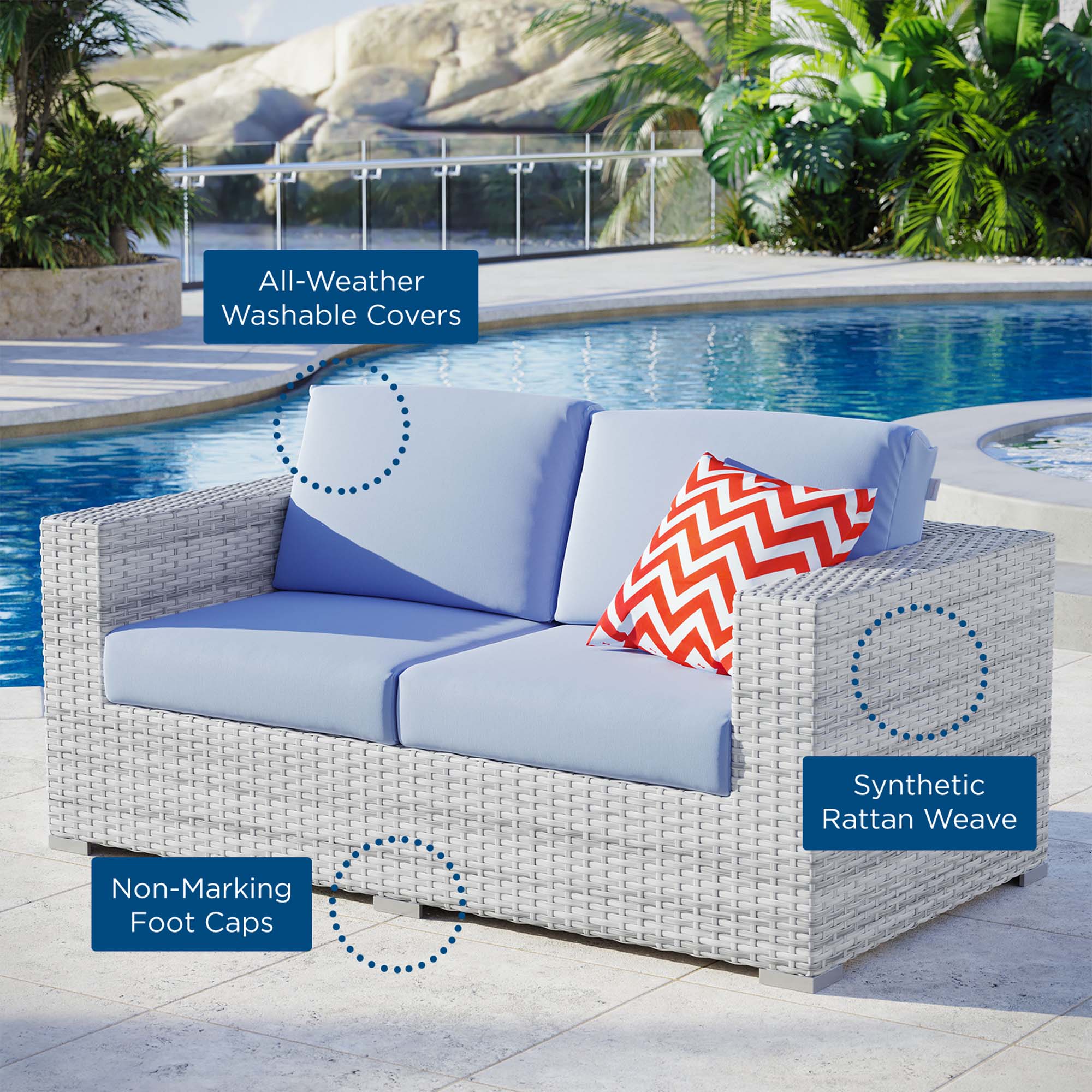 Convene Outdoor Patio Loveseat by Modway
