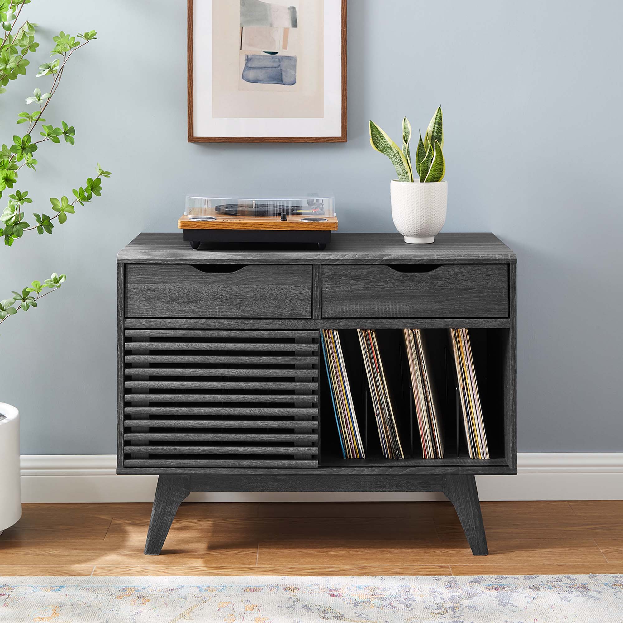 Render Vinyl Record Display Stand by Modway
