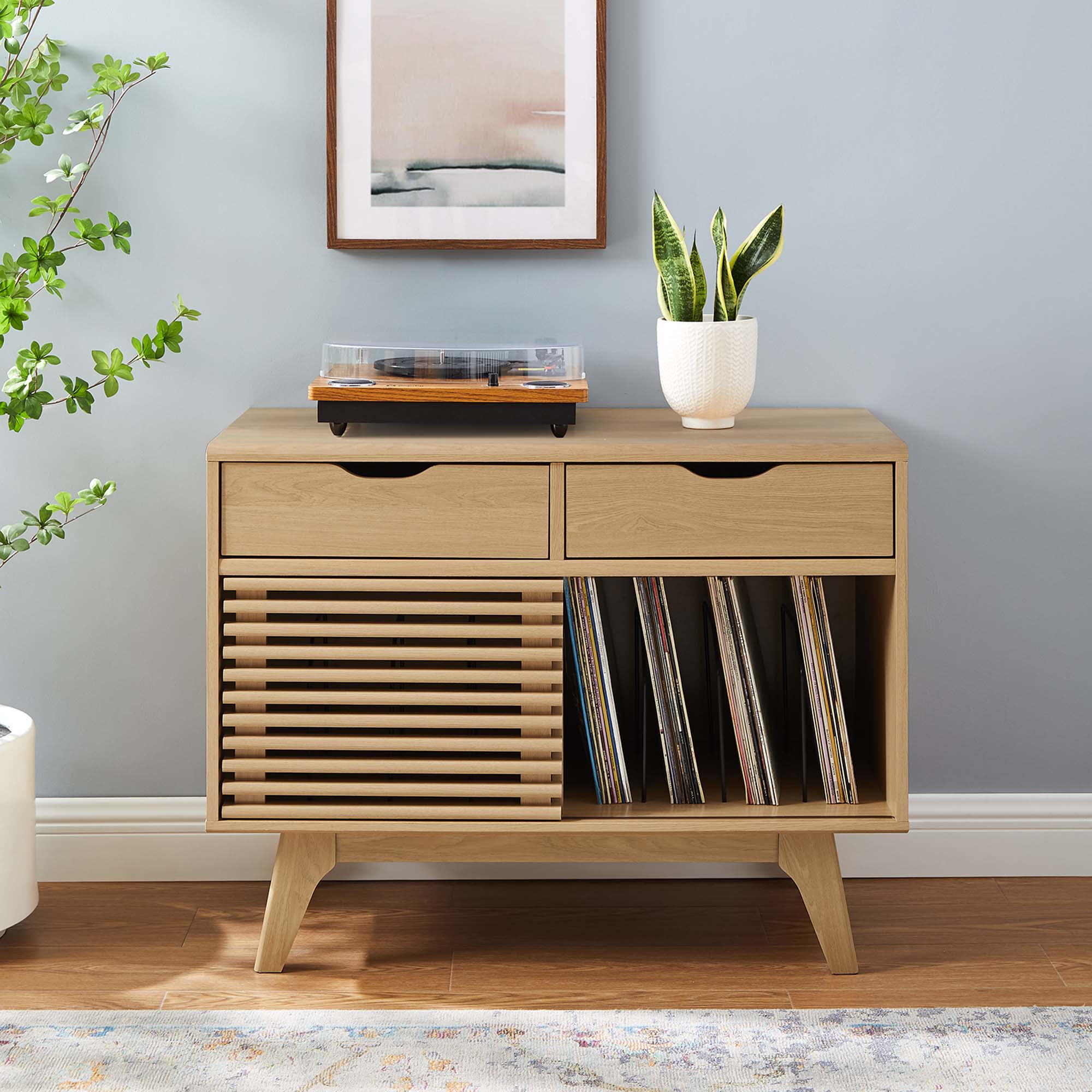 Render Vinyl Record Display Stand by Modway