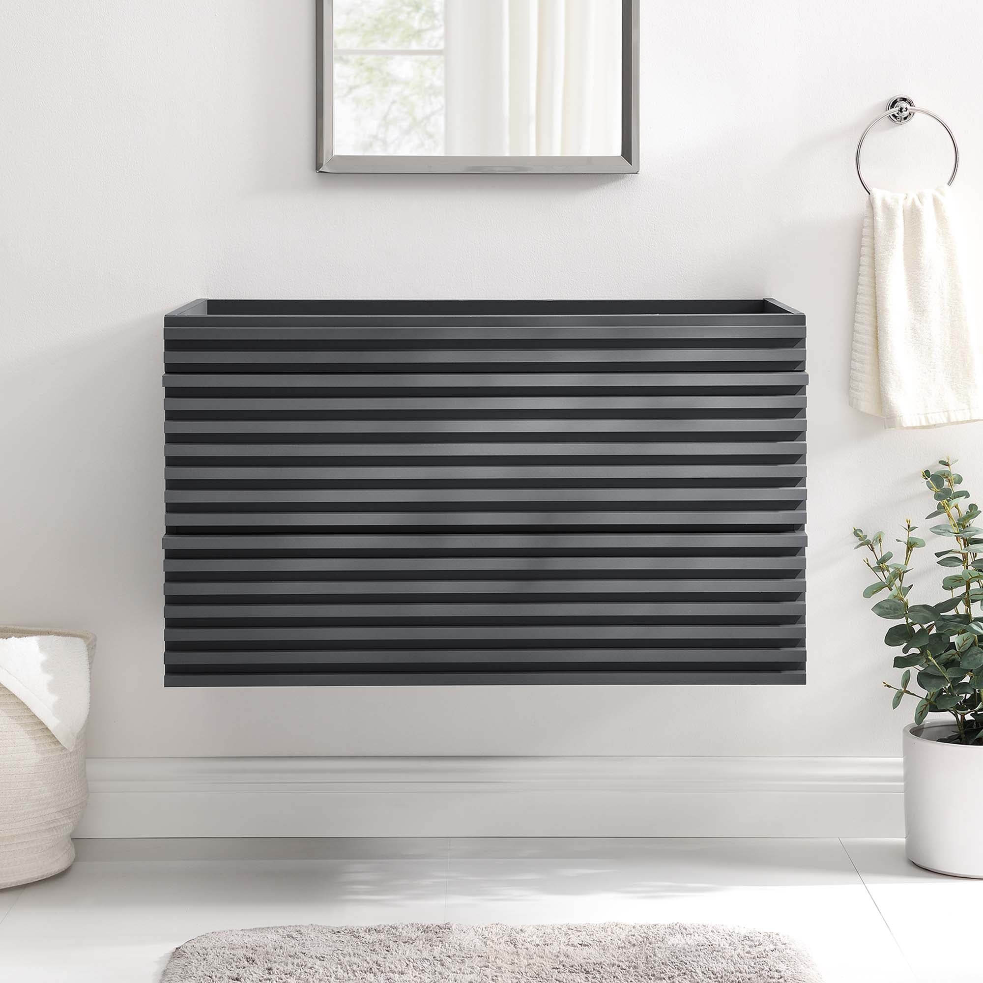 Render Wall-Mount Bathroom Cabinet Basin Not Included by Modway