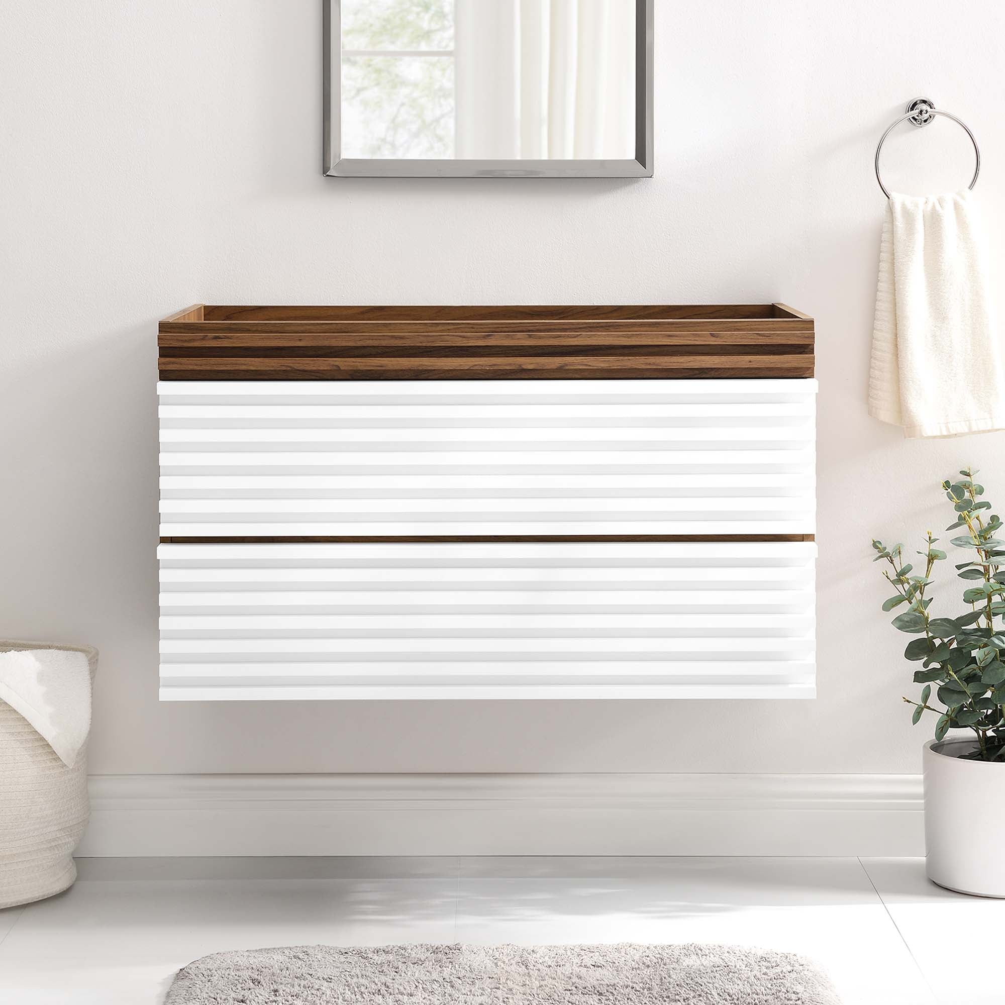 Render Wall-Mount Bathroom Cabinet Basin Not Included by Modway