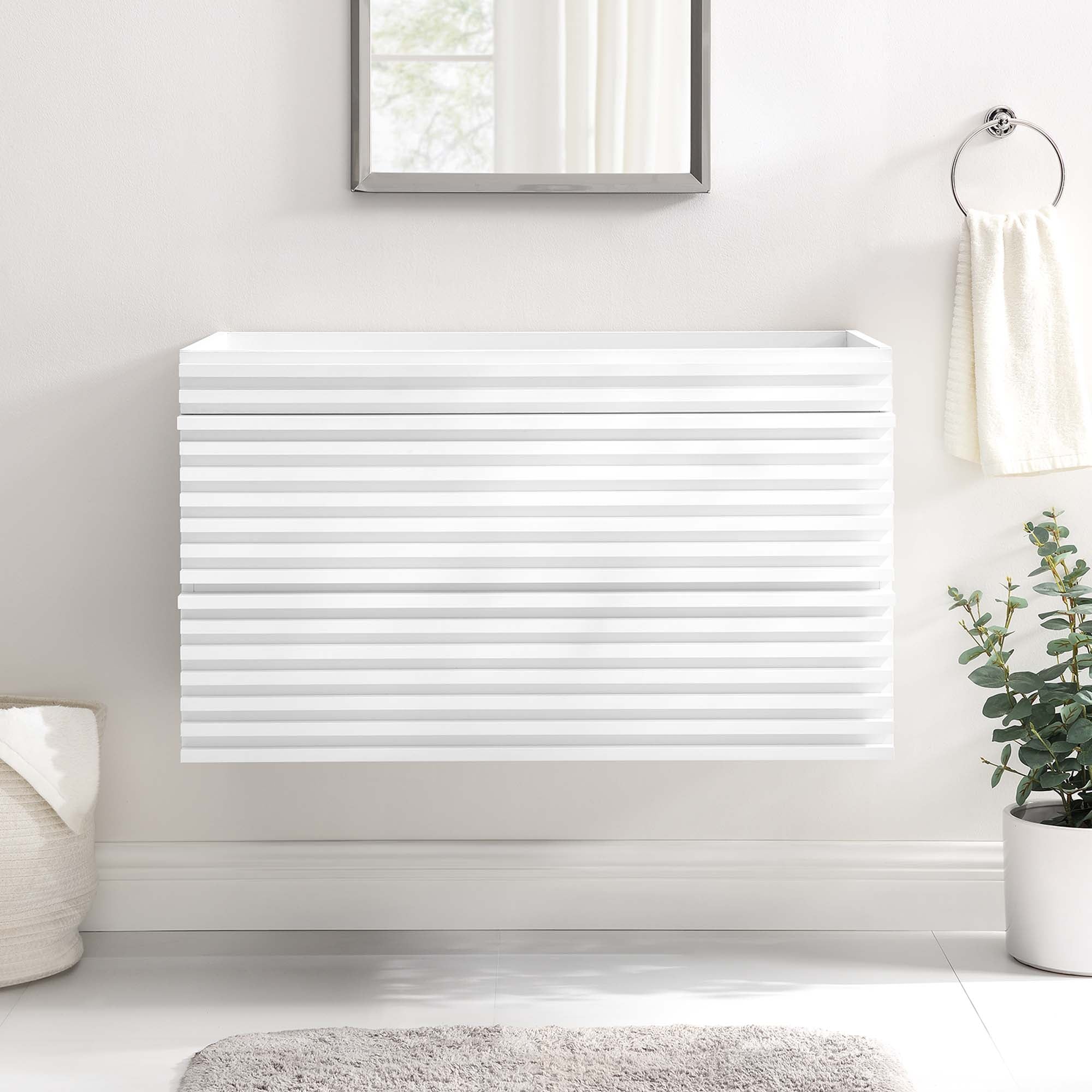 Render Wall-Mount Bathroom Cabinet Basin Not Included by Modway