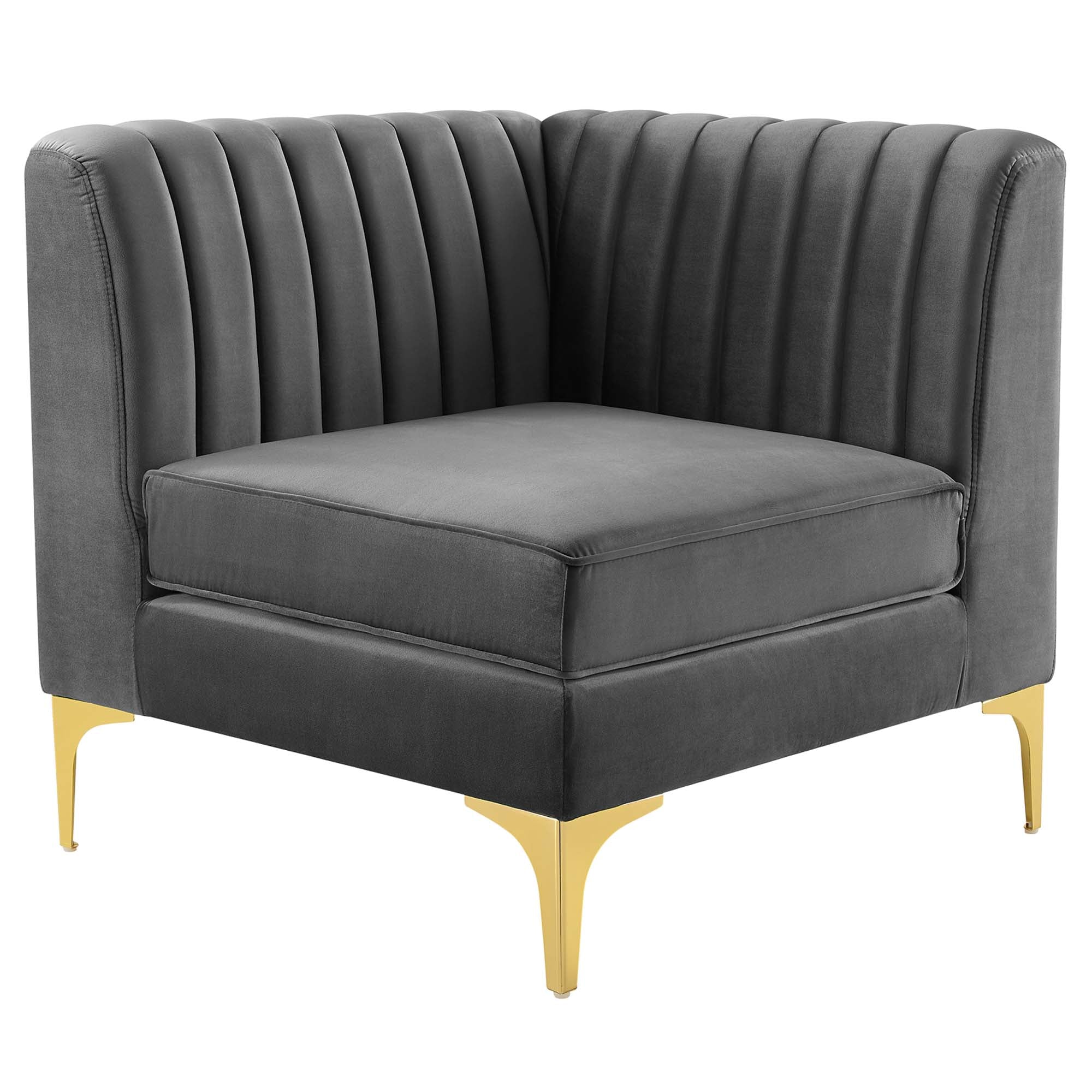 Triumph Channel Tufted Performance Velvet 3-Seater Sofa by Modway