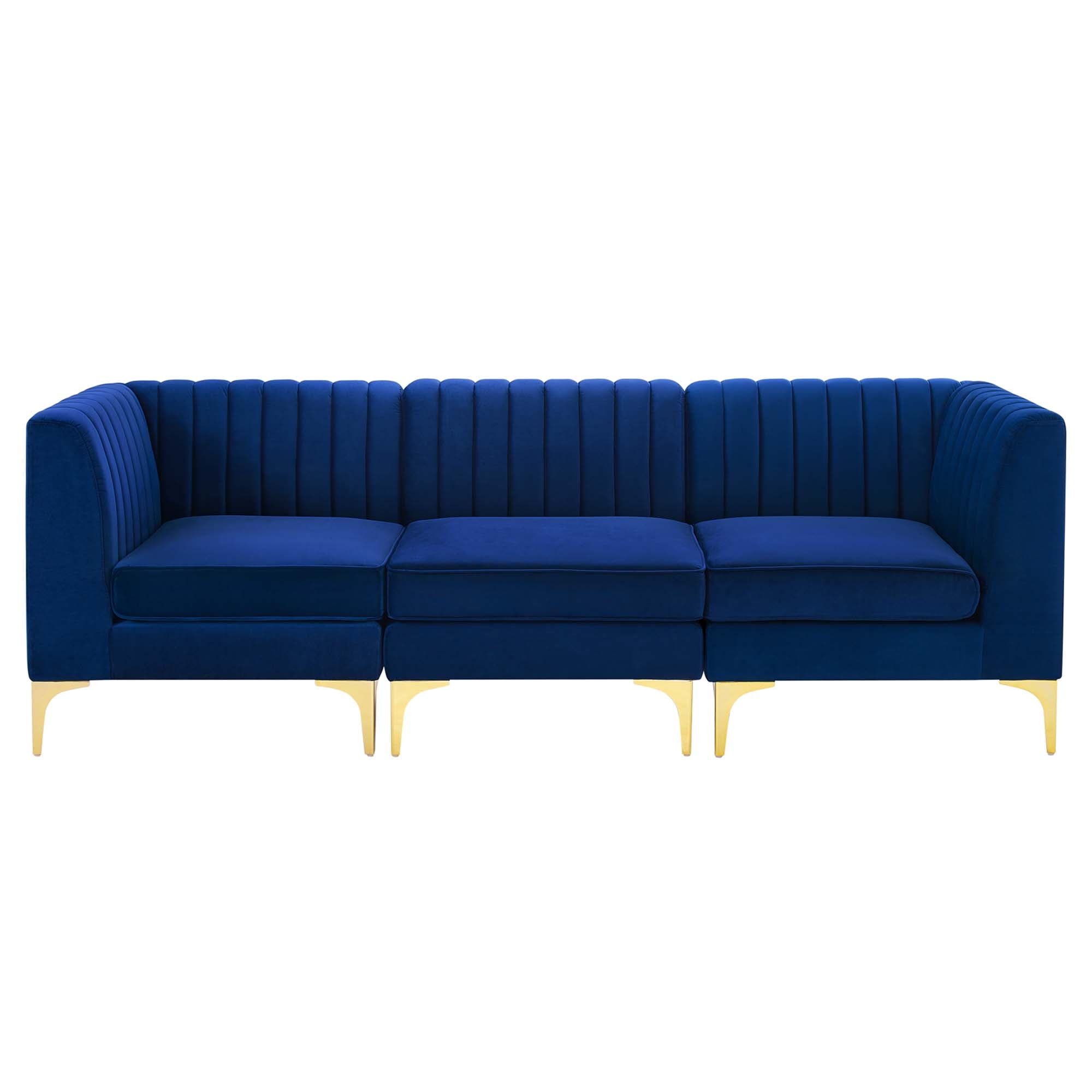 Triumph Channel Tufted Performance Velvet 3-Seater Sofa by Modway