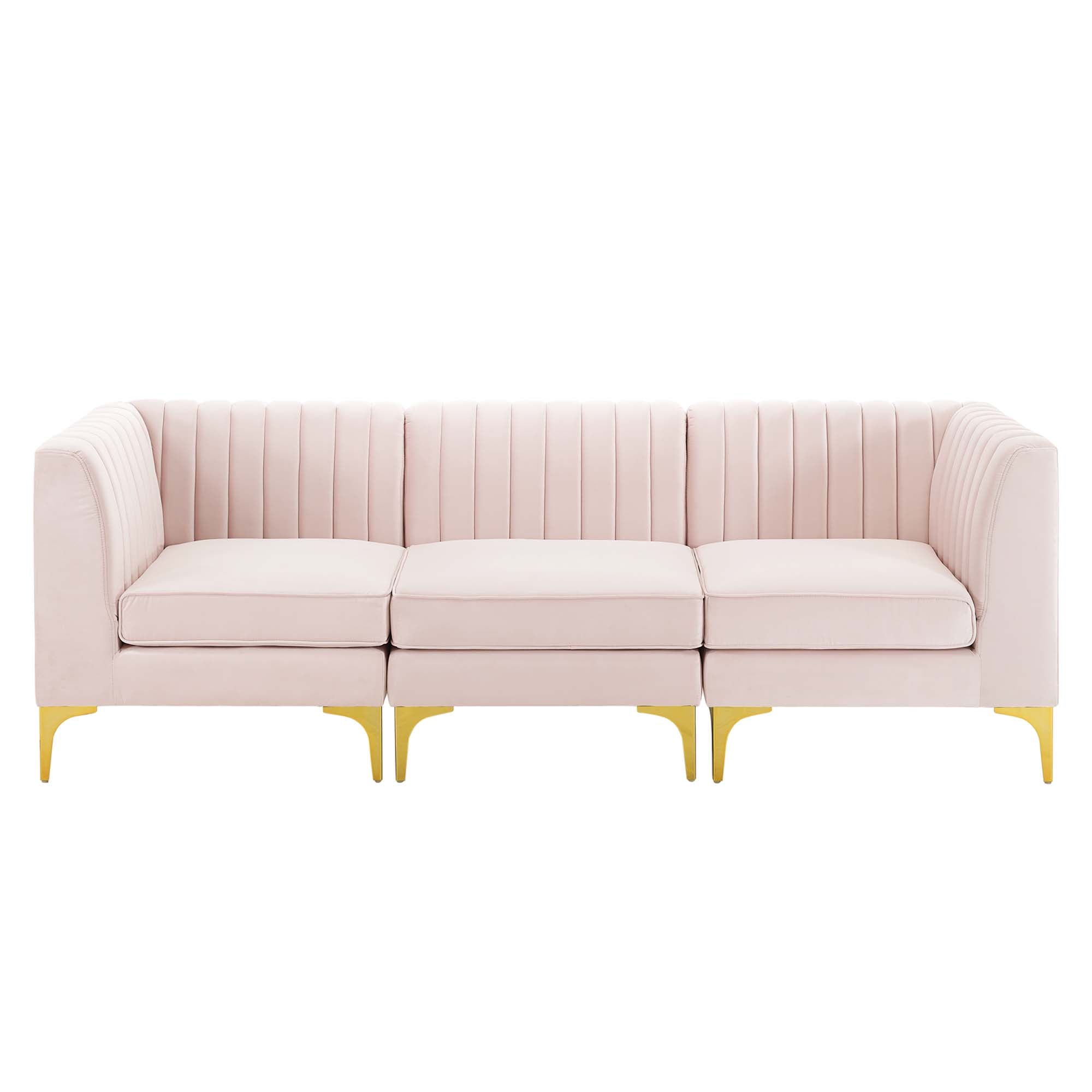 Triumph Channel Tufted Performance Velvet 3-Seater Sofa by Modway