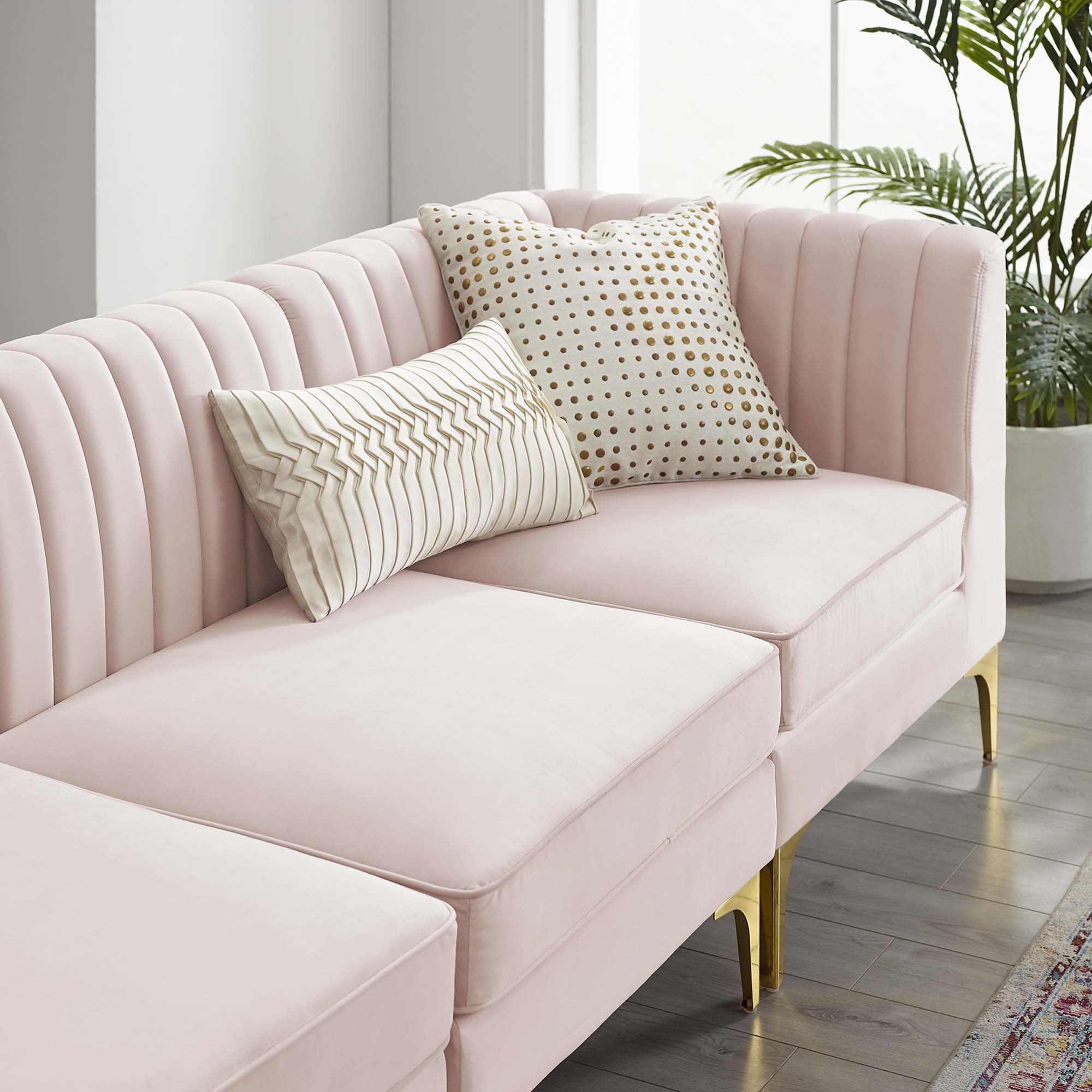 Triumph Channel Tufted Performance Velvet 3-Seater Sofa by Modway