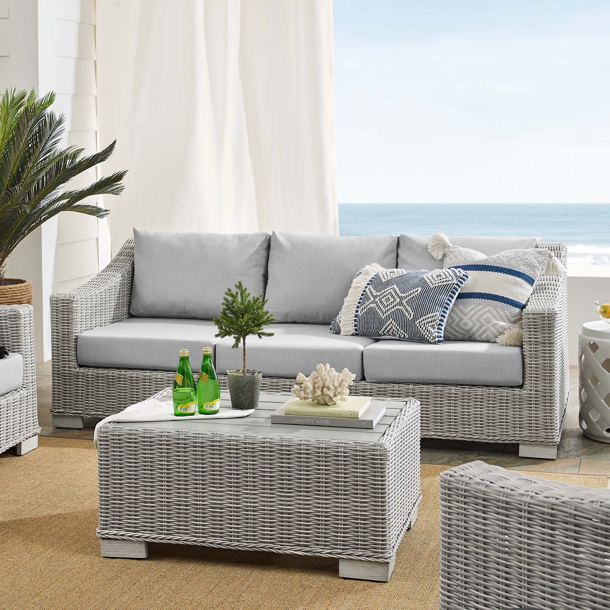 Conway Sunbrella® Outdoor Patio Wicker Rattan 4-Piece Furniture Set by Modway