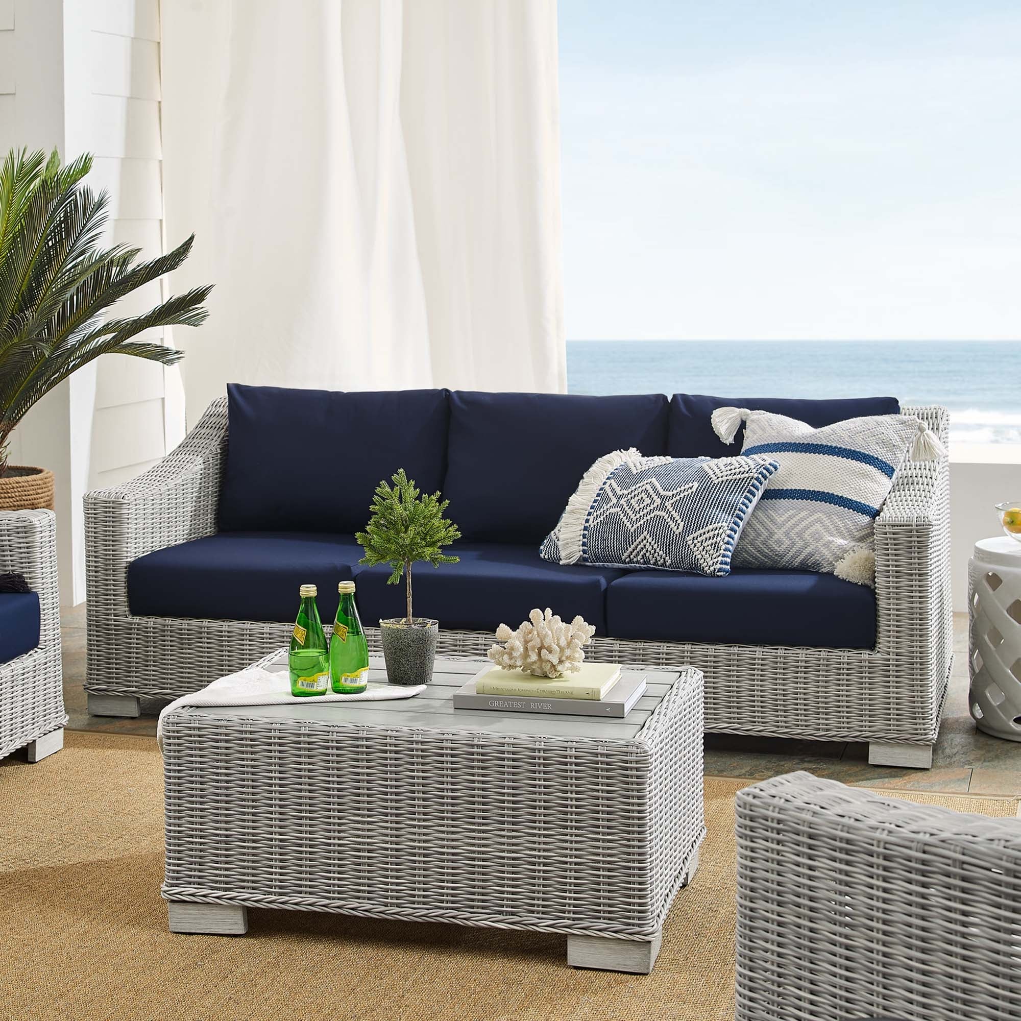 Conway Sunbrella® Outdoor Patio Wicker Rattan 4-Piece Furniture Set by Modway