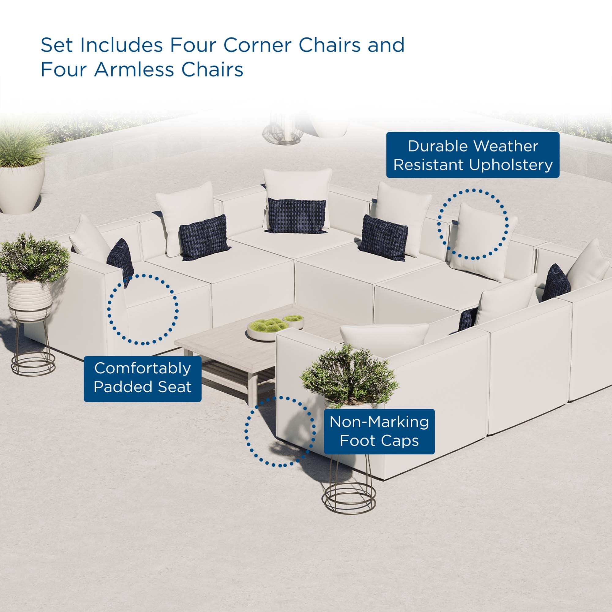 Saybrook Outdoor Patio Upholstered 8-Piece Sectional Sofa by Modway