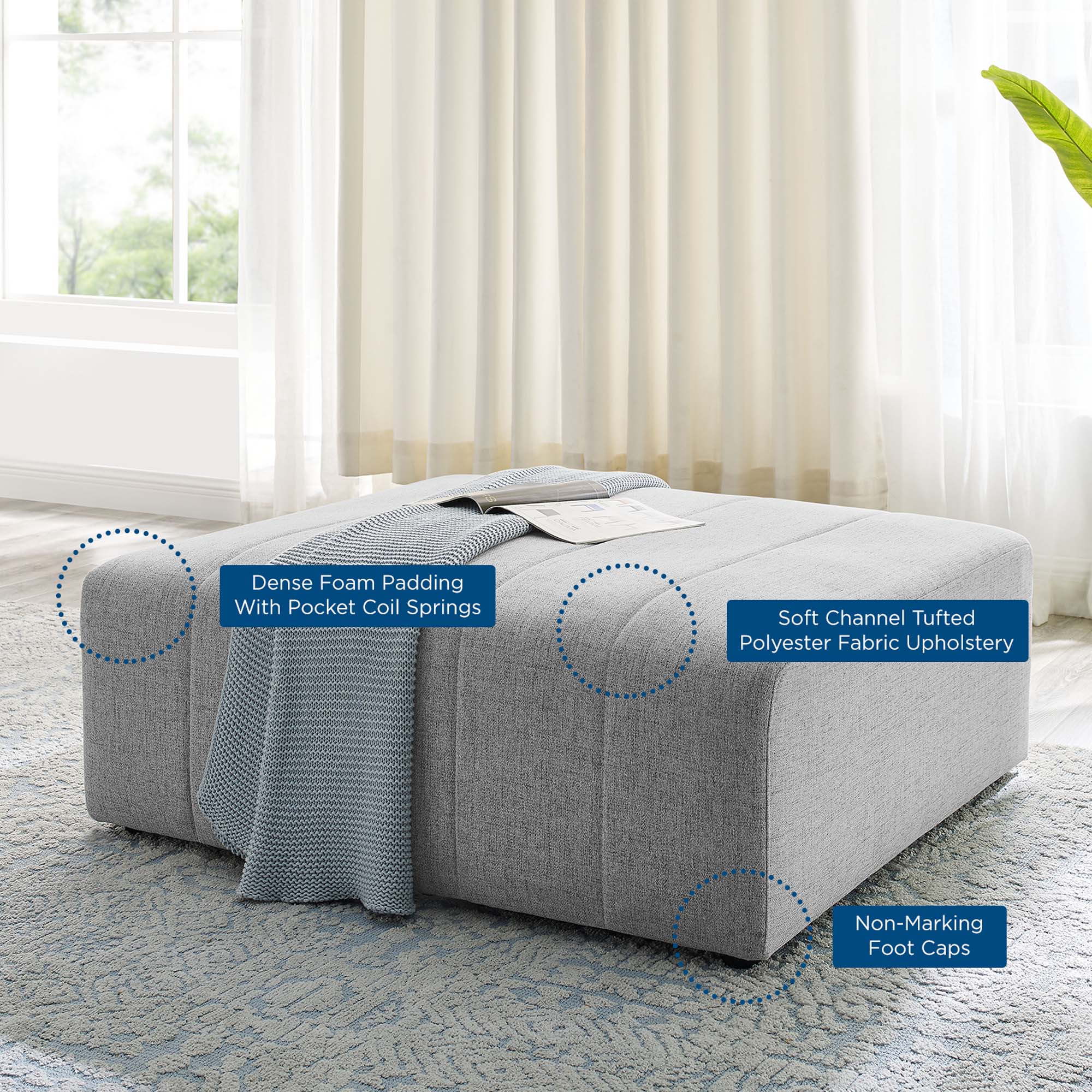 Bartlett Upholstered Fabric Ottoman by Modway