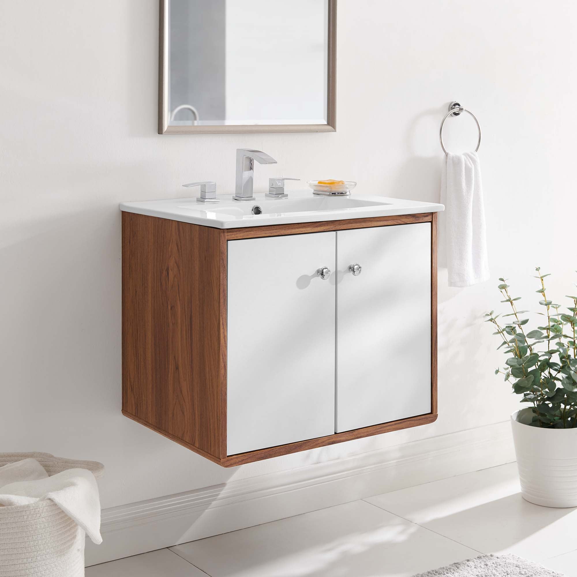 Transmit Wall-Mount Bathroom Vanity Basin Included by Modway
