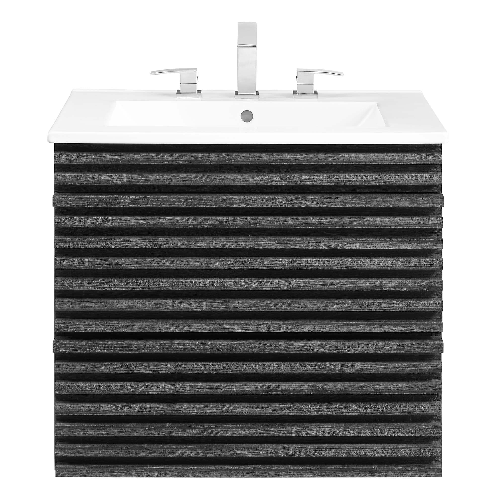 Render Wall-Mount Bathroom Vanity with White Basin Included by Modway