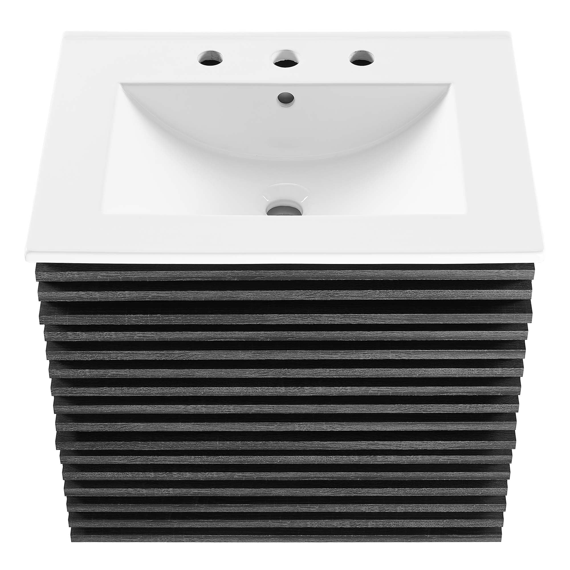 Render Wall-Mount Bathroom Vanity with White Basin Included by Modway