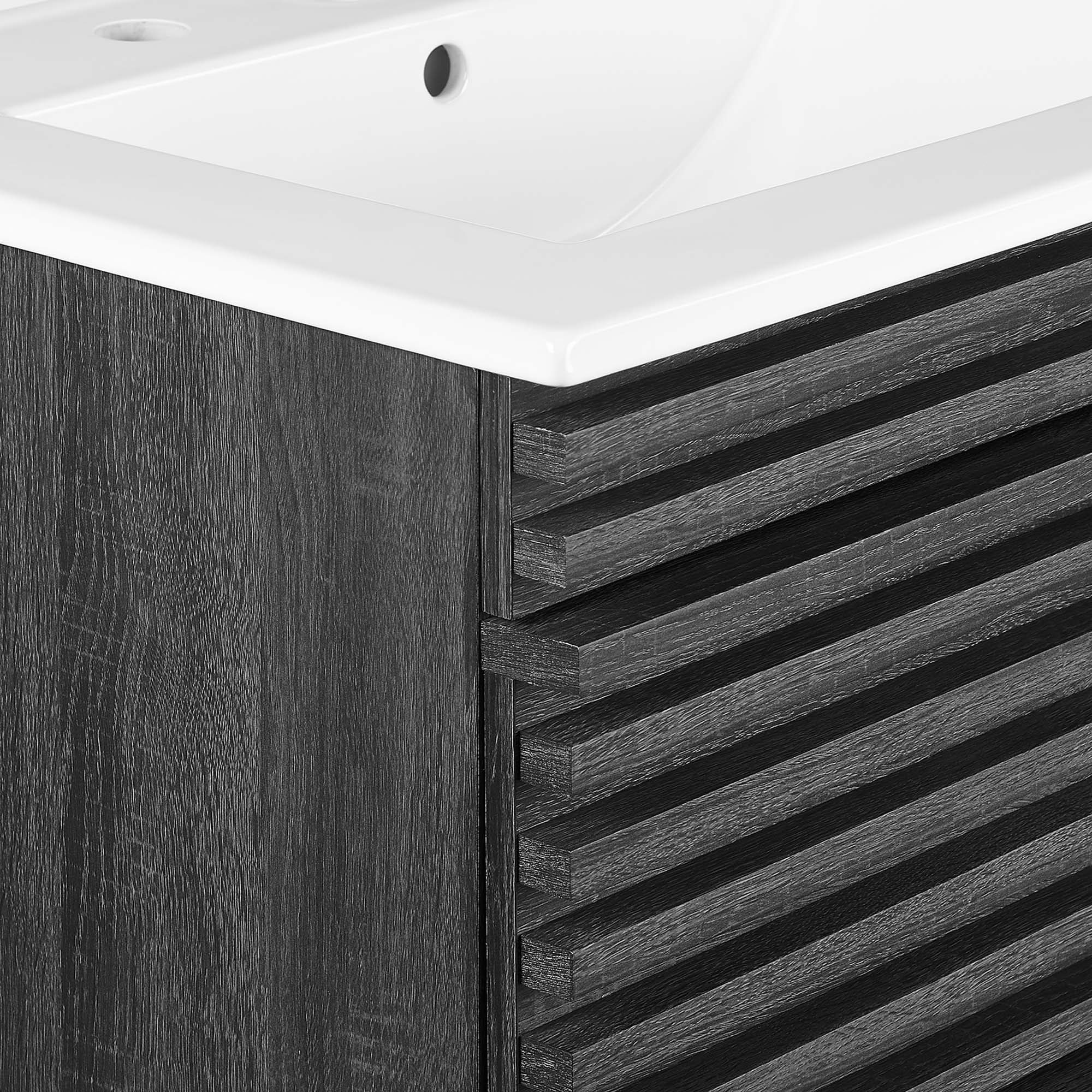 Render Wall-Mount Bathroom Vanity with White Basin Included by Modway