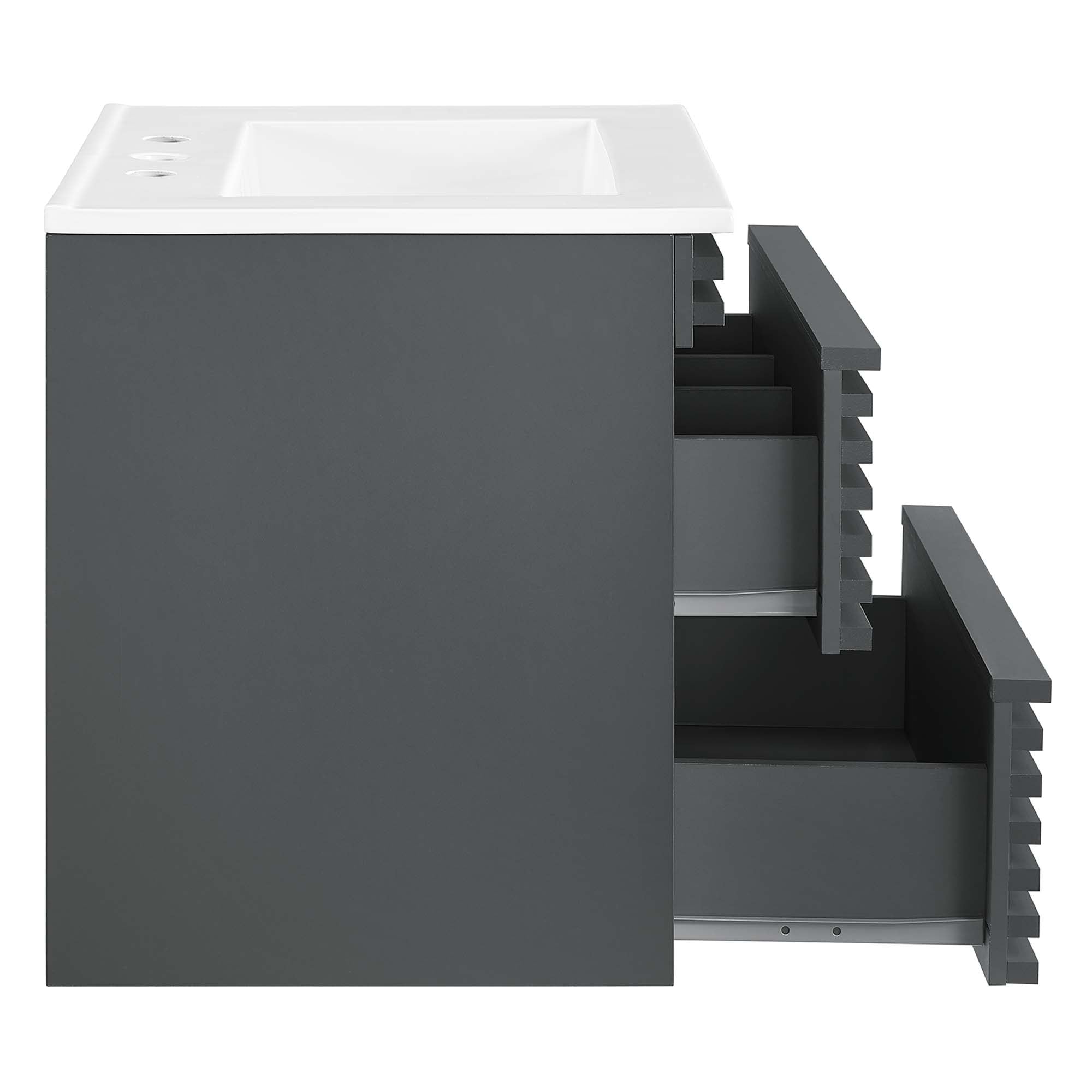 Render Wall-Mount Bathroom Vanity with White Basin Included by Modway