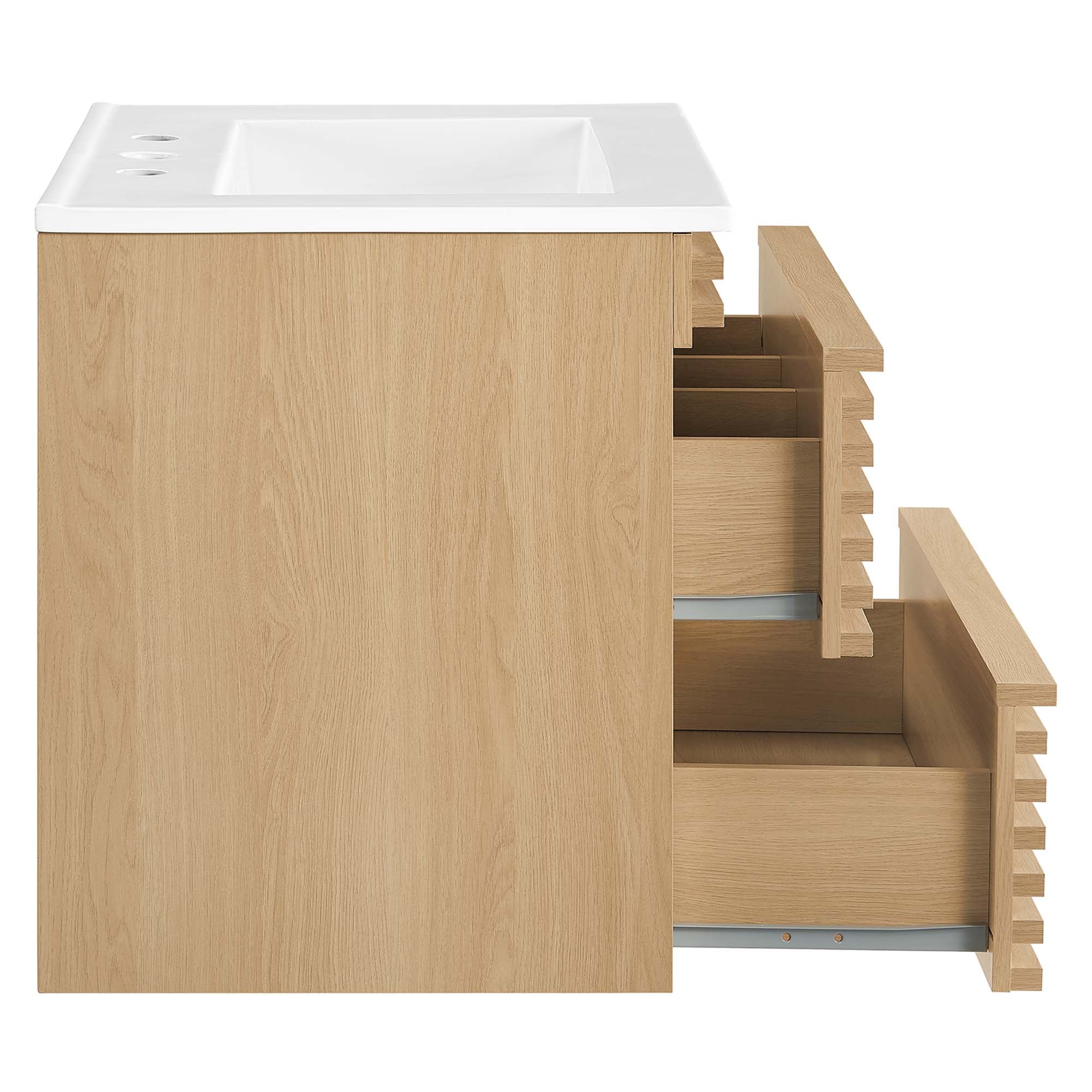 Render Wall-Mount Bathroom Vanity with White Basin Included by Modway