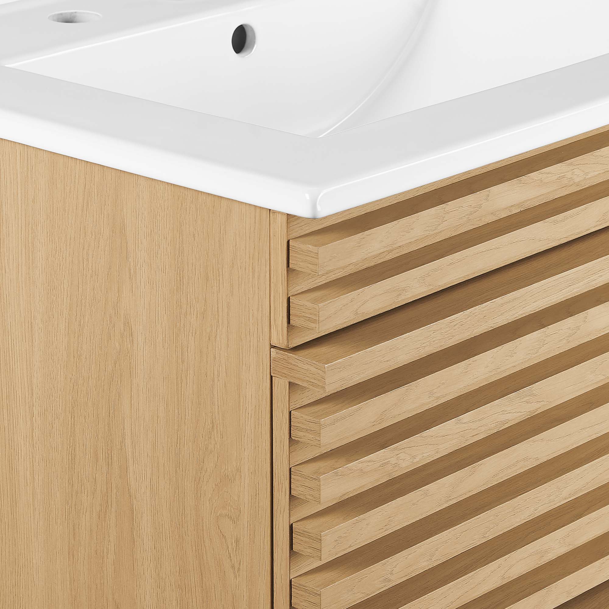 Render Wall-Mount Bathroom Vanity with White Basin Included by Modway