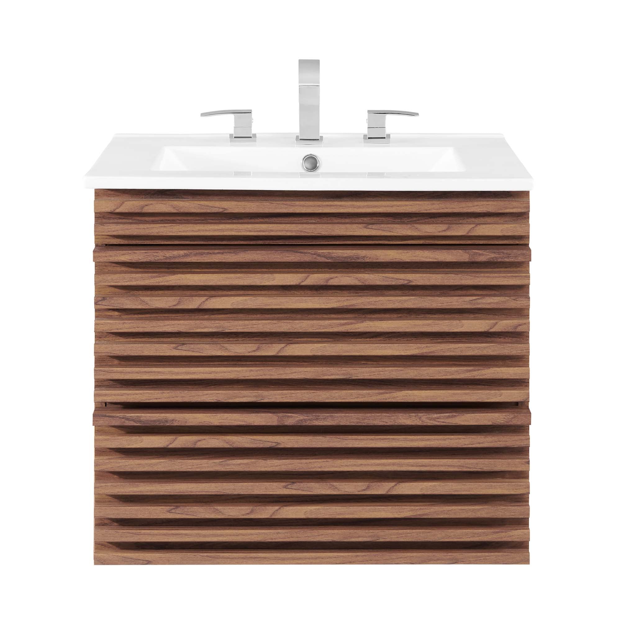 Render Wall-Mount Bathroom Vanity with White Basin Included by Modway