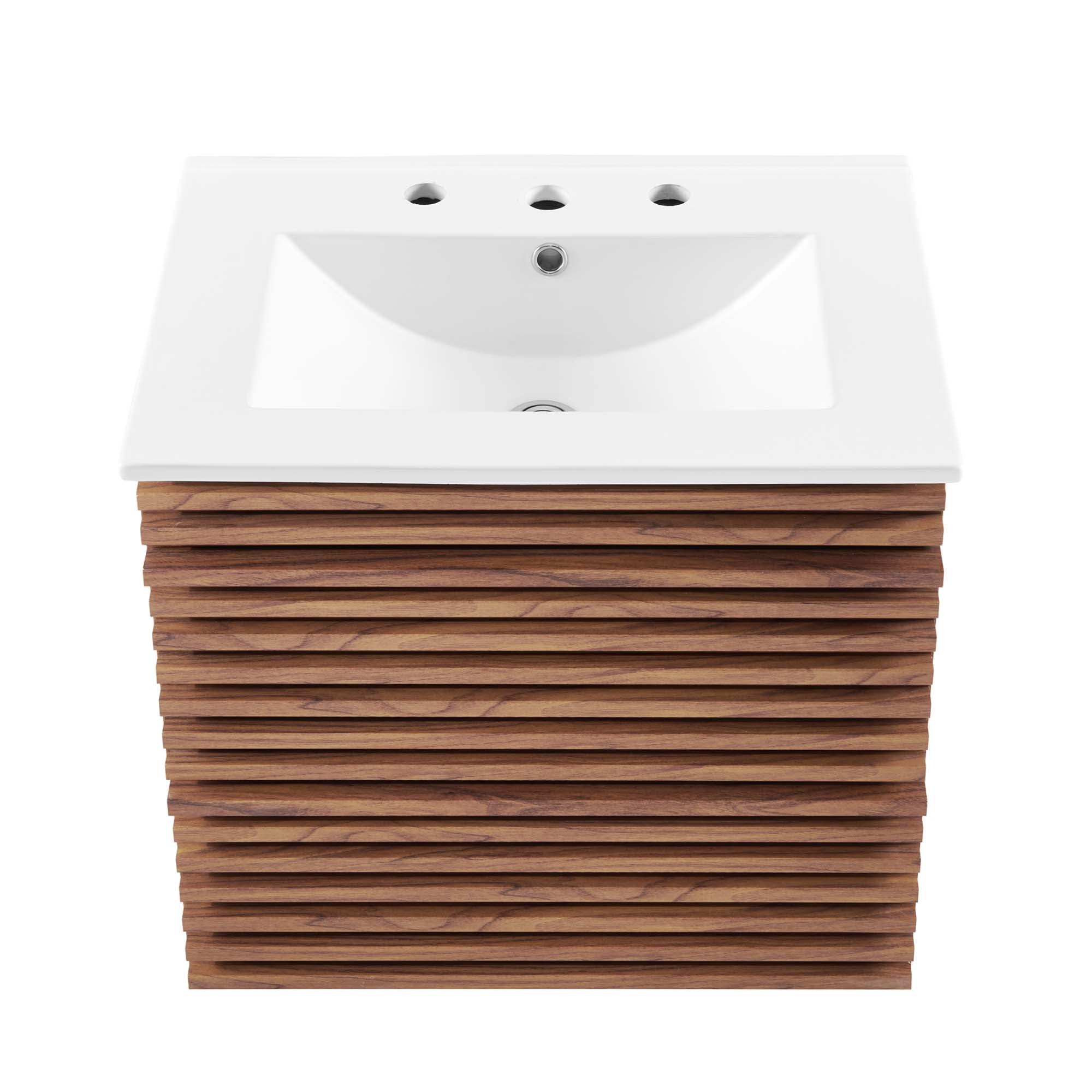 Render Wall-Mount Bathroom Vanity with White Basin Included by Modway
