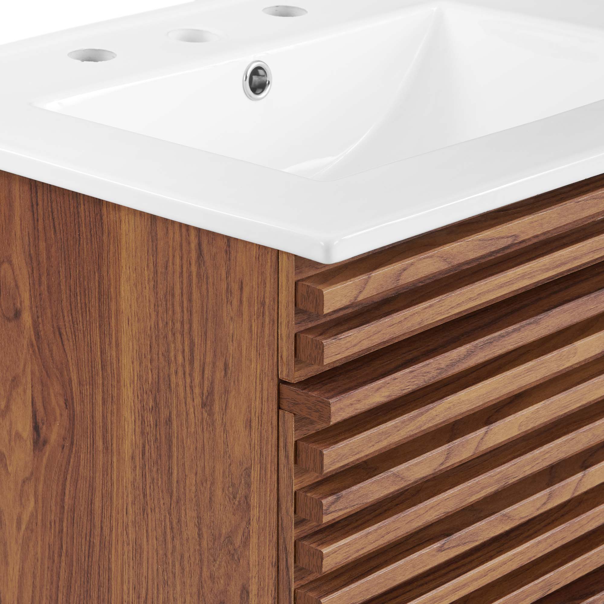 Render Wall-Mount Bathroom Vanity with White Basin Included by Modway