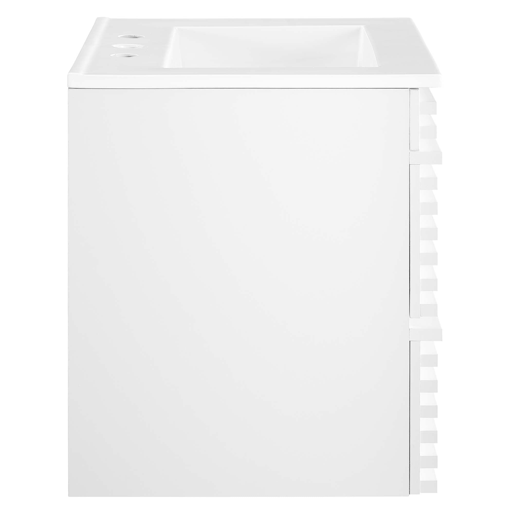Render Wall-Mount Bathroom Vanity with White Basin Included by Modway