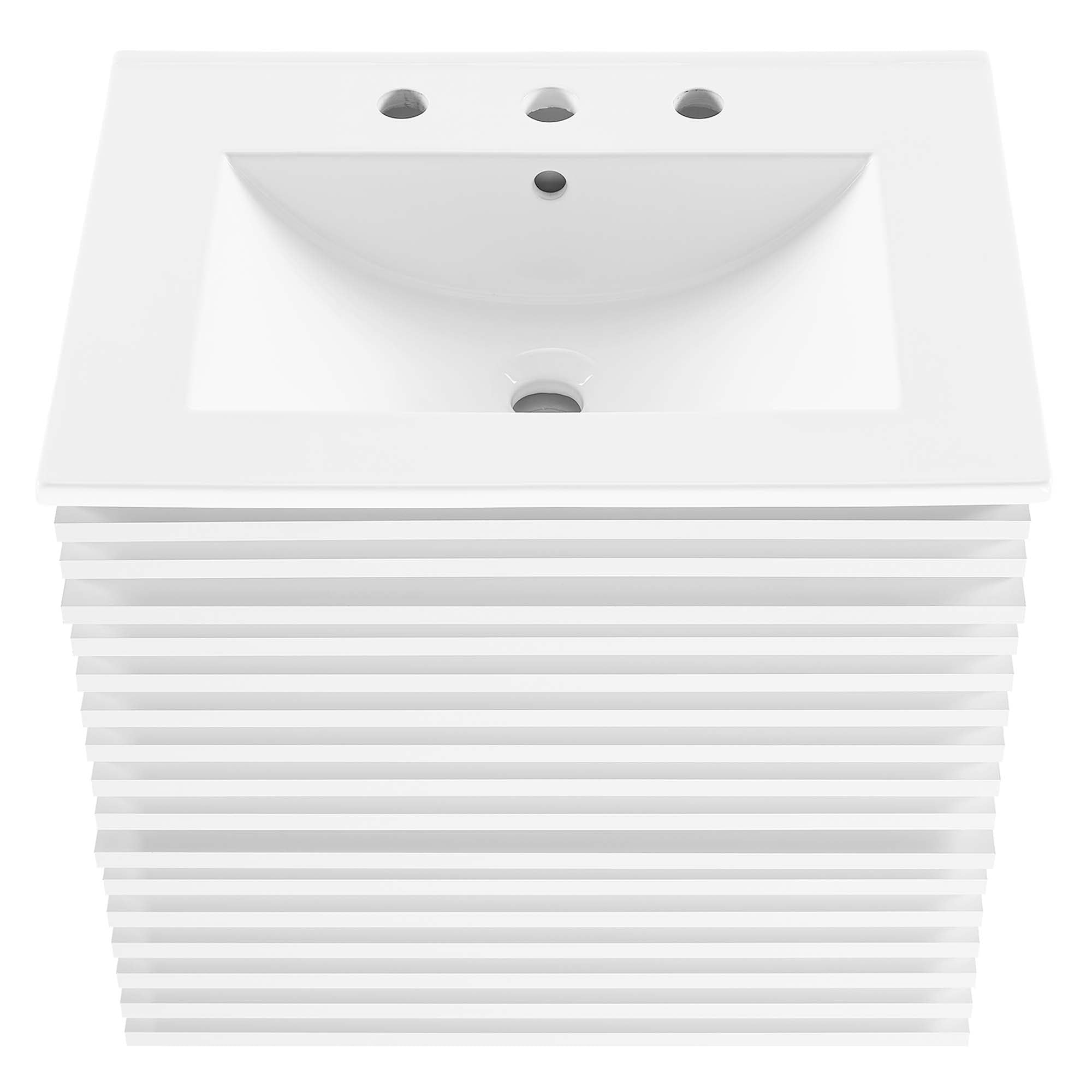 Render Wall-Mount Bathroom Vanity with White Basin Included by Modway