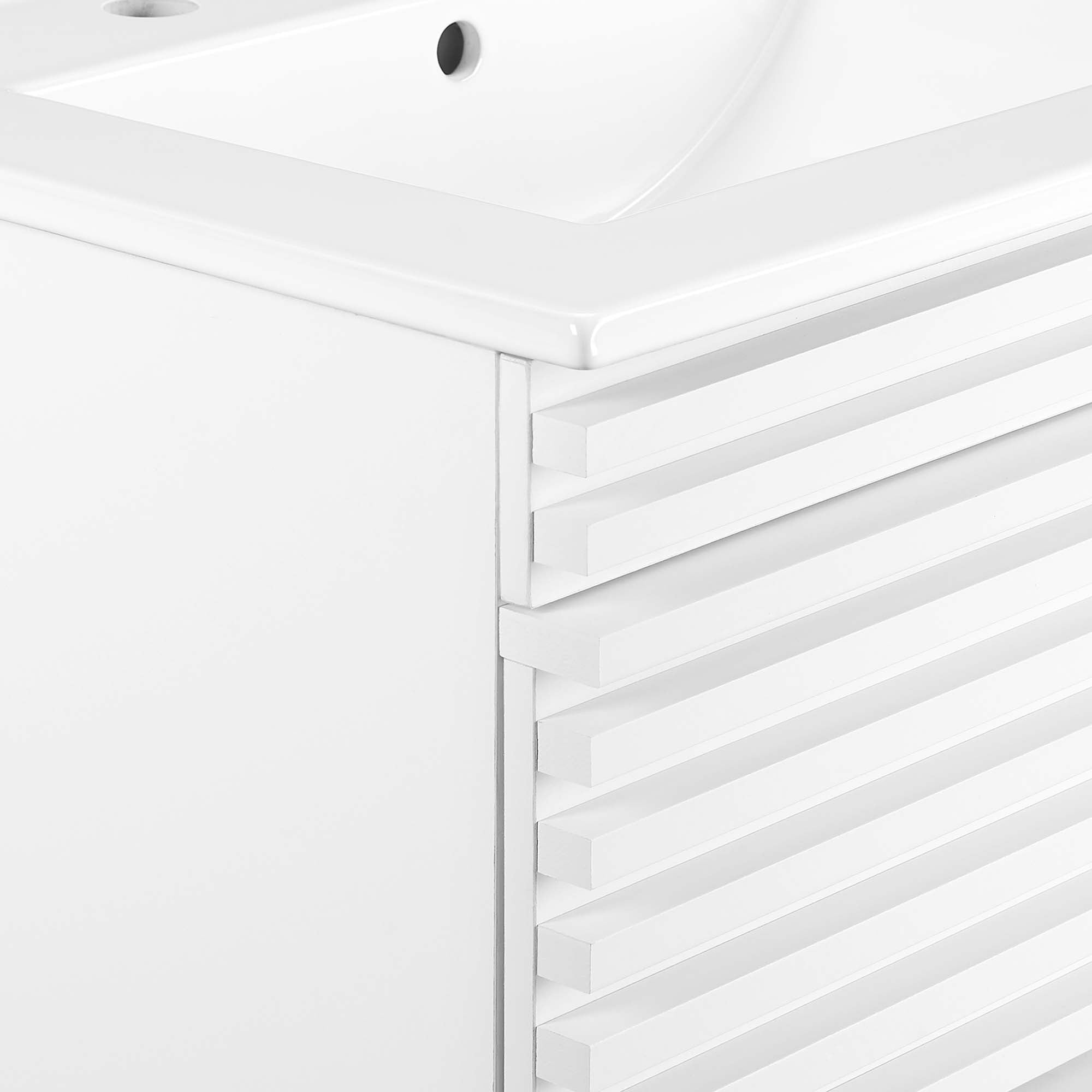Render Wall-Mount Bathroom Vanity with White Basin Included by Modway