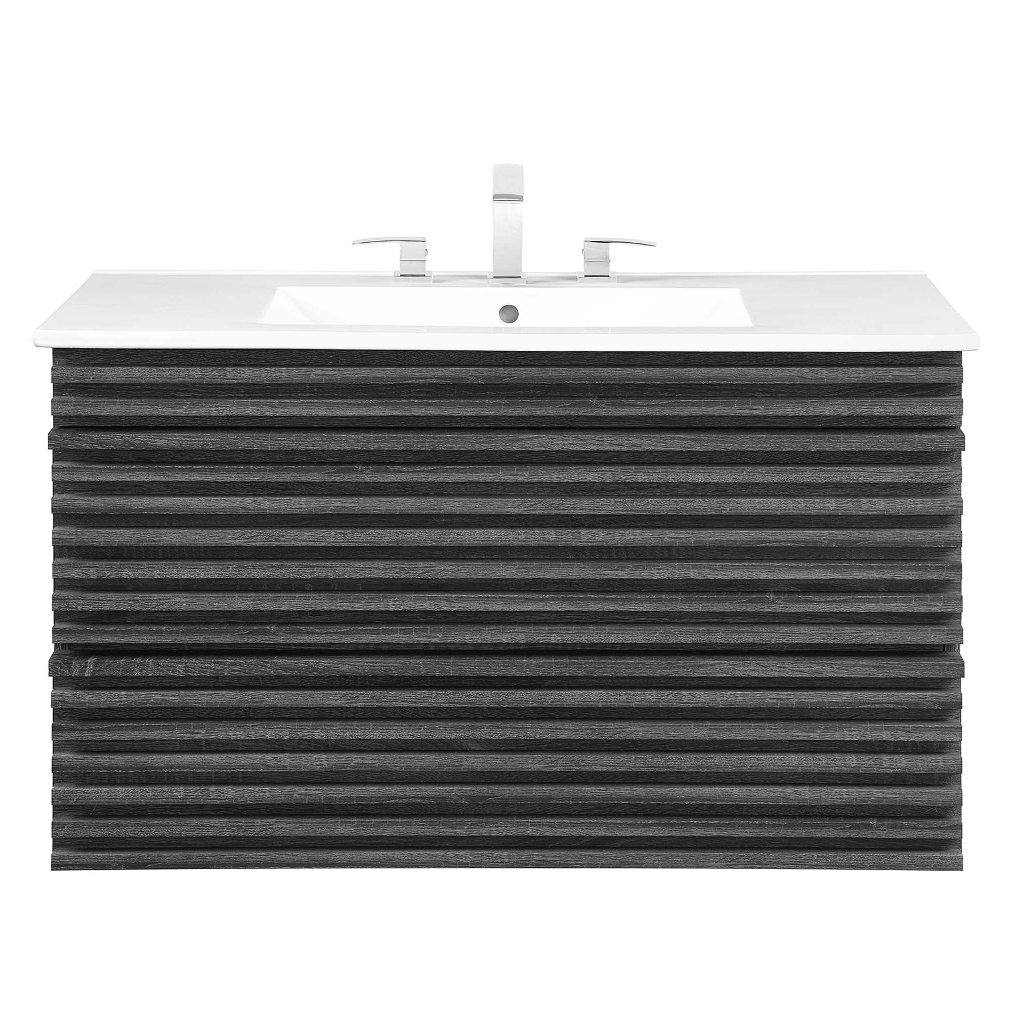 Render Wall-Mount Bathroom Vanity with White Basin Included by Modway